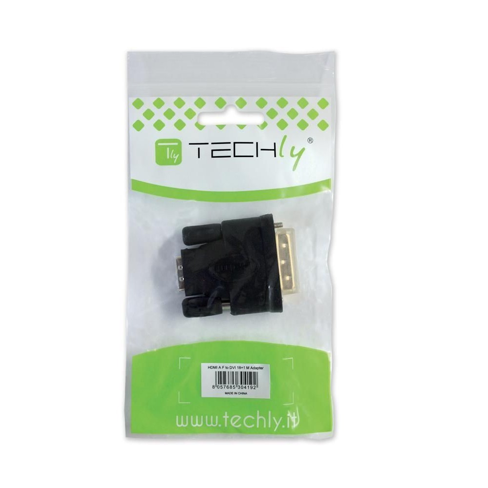 Techly HDMI Stecker auf DVI-D 18+1 single link Stecker