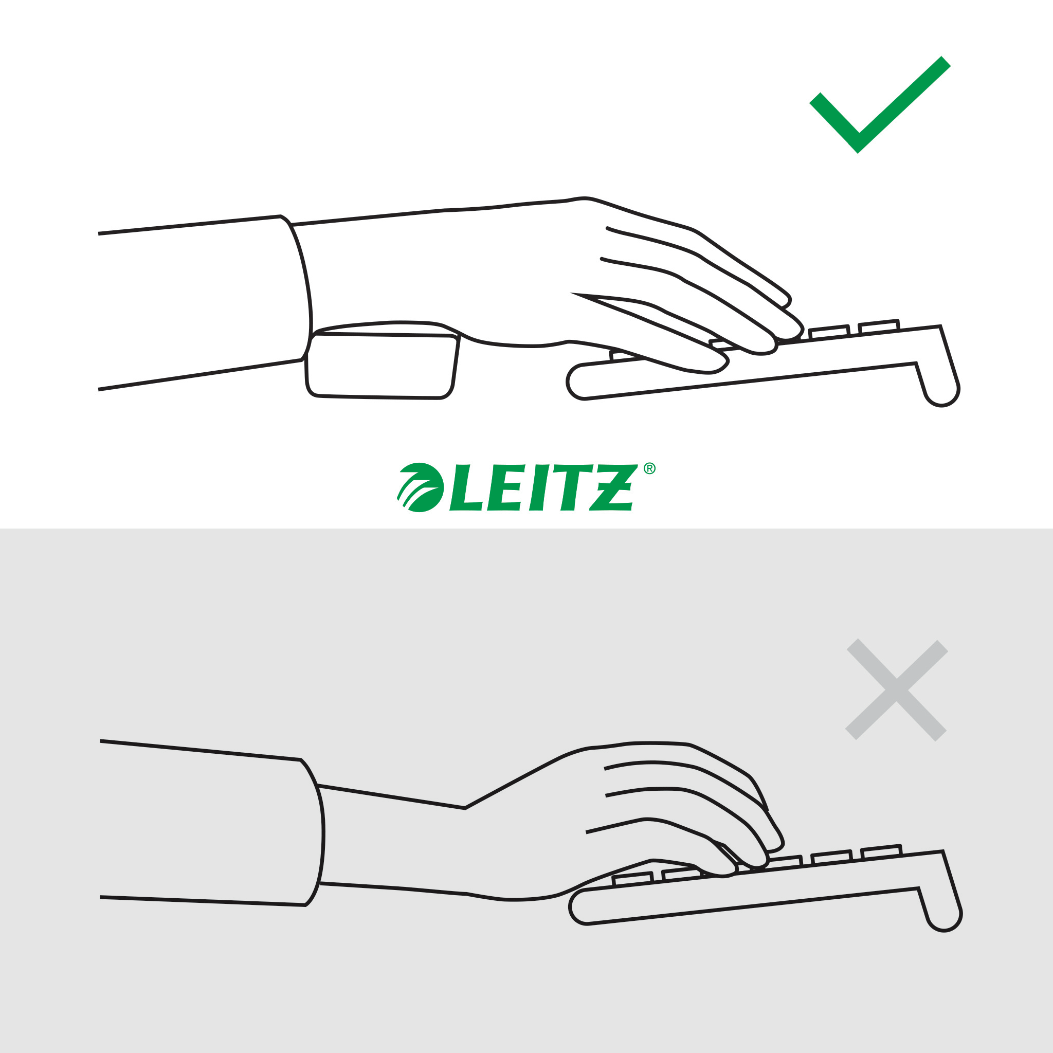 LEITZ Tastatur-Handballenauflage Ergo Cosy dunkelgrau