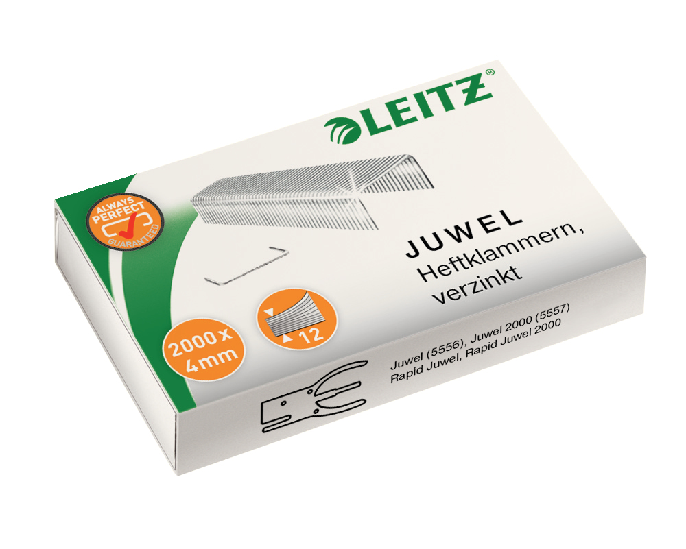 LEITZ Heftklammern Juwel 5640 4 mm, 2.000 St.