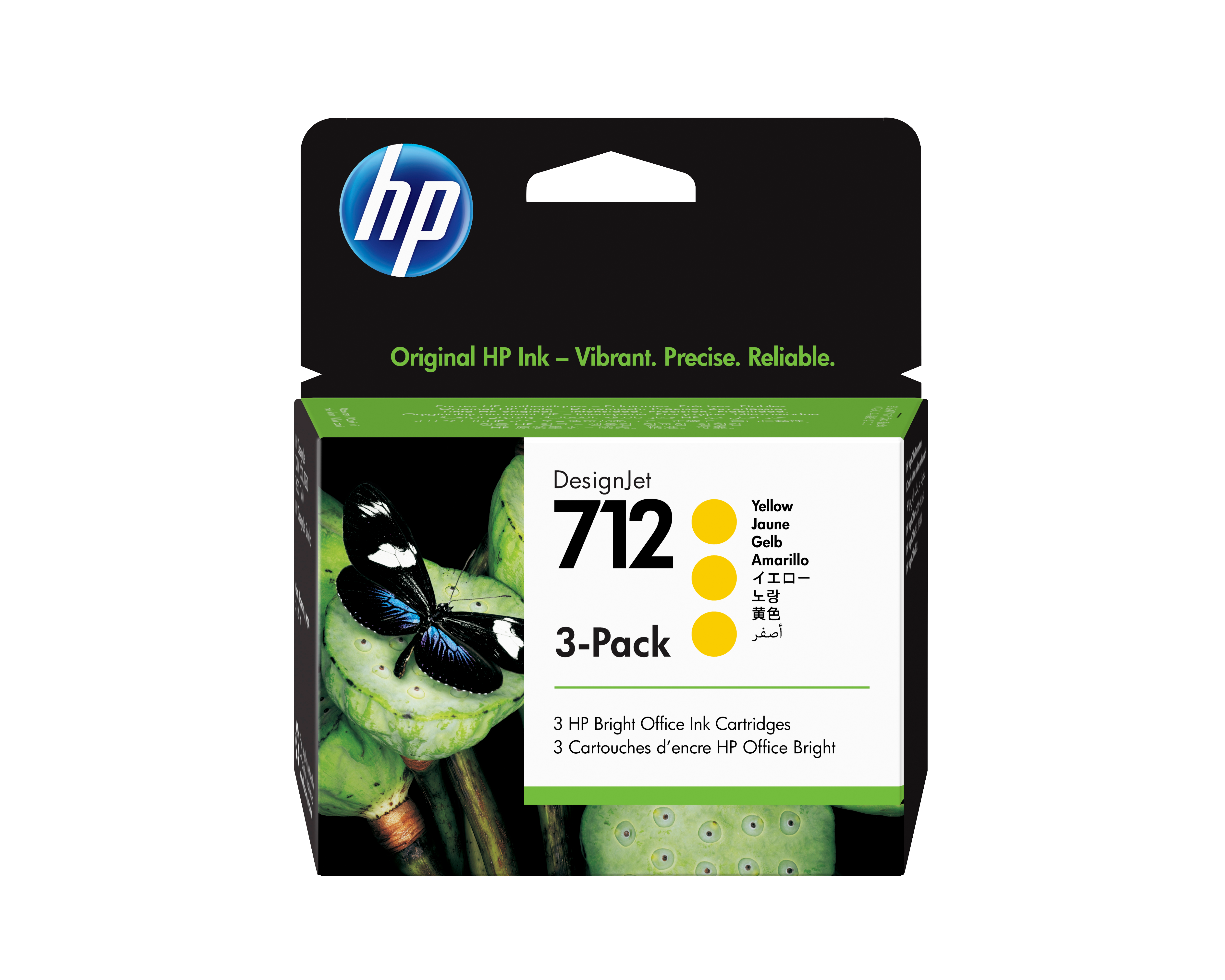 HP 712 3x Gelb Tintenpatrone