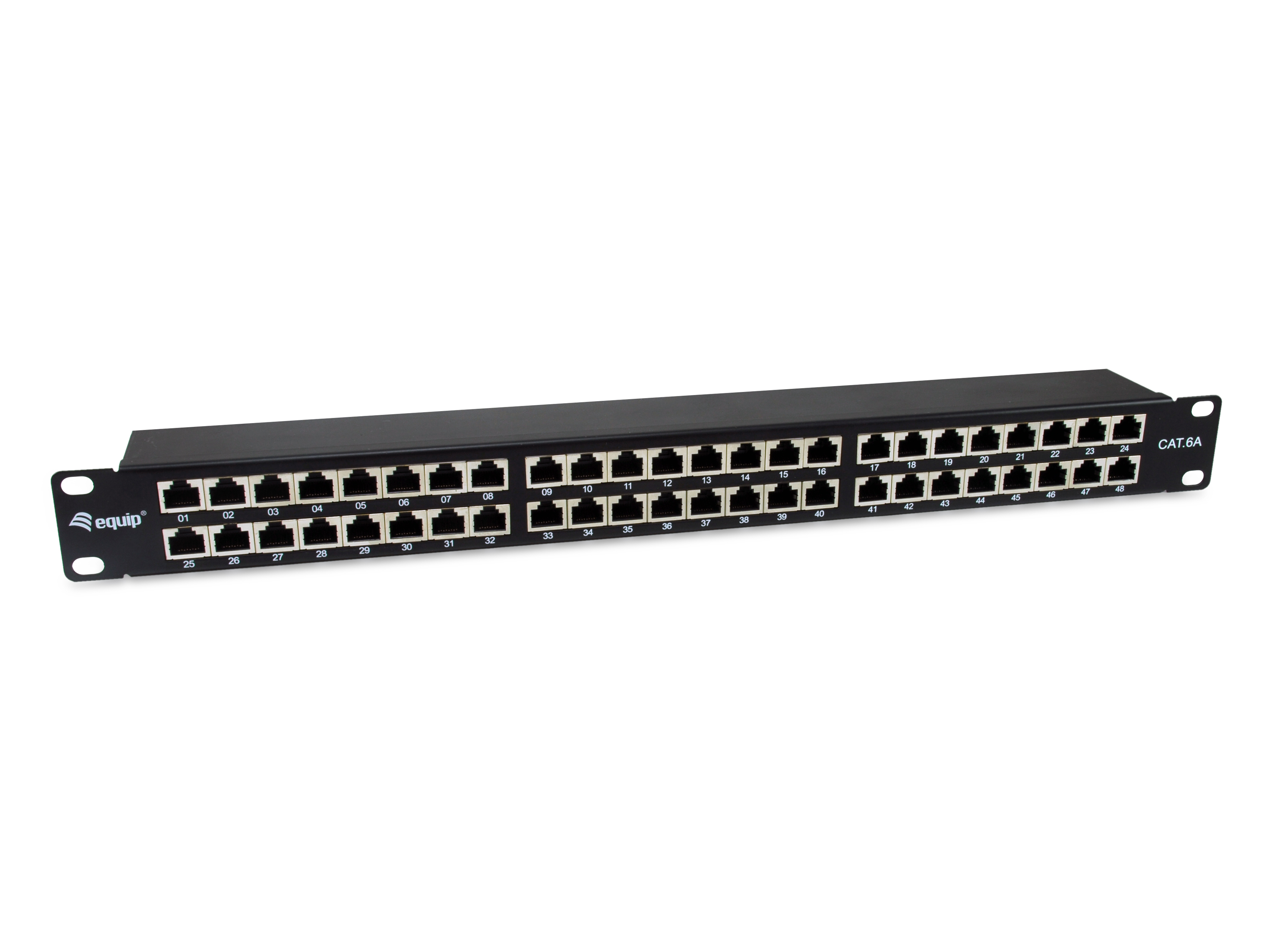 Equip 19 Patchpanel 48xRJ45 Cat6a FTP 1U 500MHz RAL9005