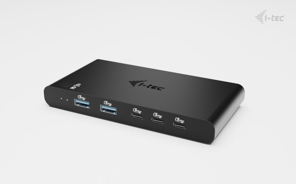 I-TEC KVM Docking Station HDMI for 2 hosts 1x HDMI 3xUSB-C 3.2 Gen1 2x USB-A 3.2 Gen 1 1x 3,5mm Audio/Mic Power Delivery 2x 100W