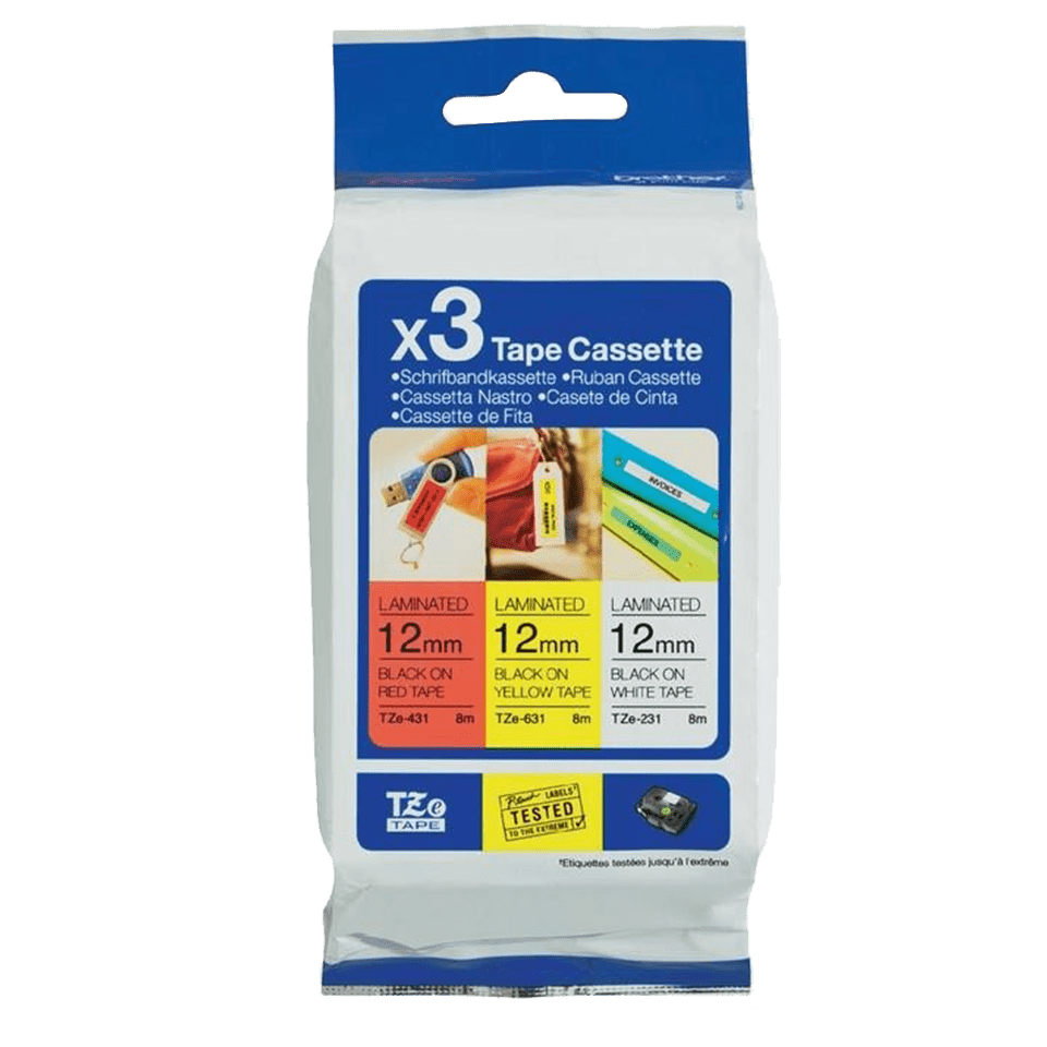 TZE-31M3 12MM 8M 3-PACK WITH TZE-231/431/631