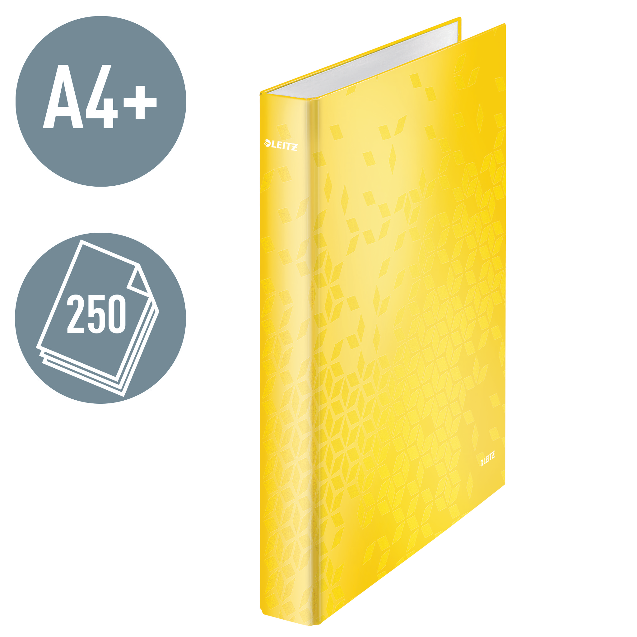 LEITZ WOW Ringbuch 2-Ringe gelb 4,0 cm DIN A4, 1 St.
