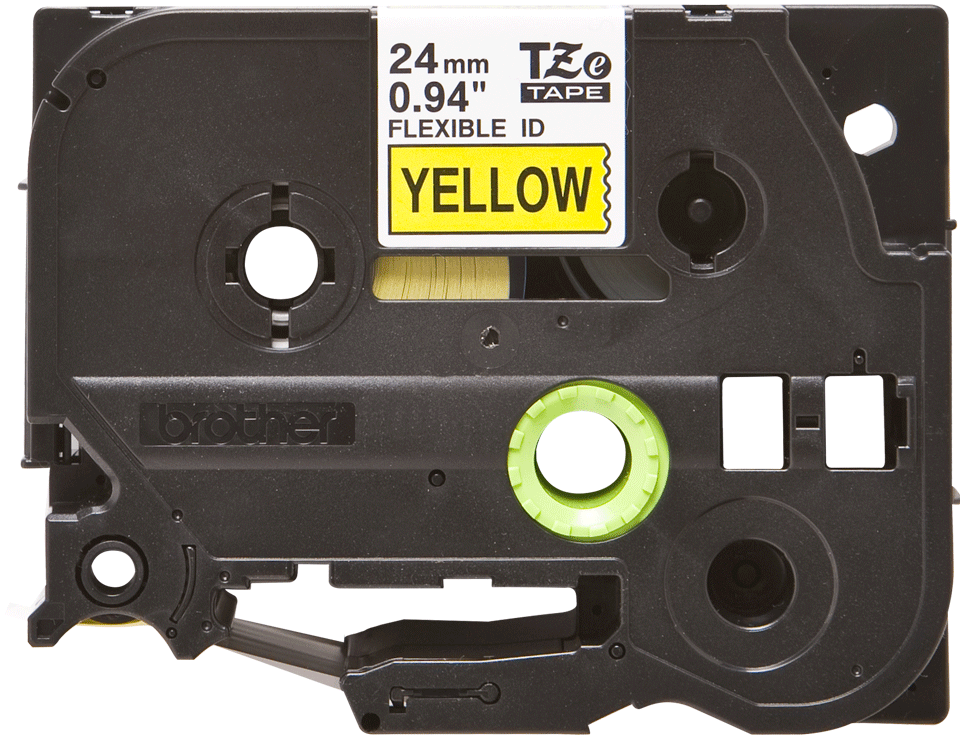TZE-FX651 LAMINATED TAPE 24 MM BLACK ON YELLOW / FLEXI-TAPES
