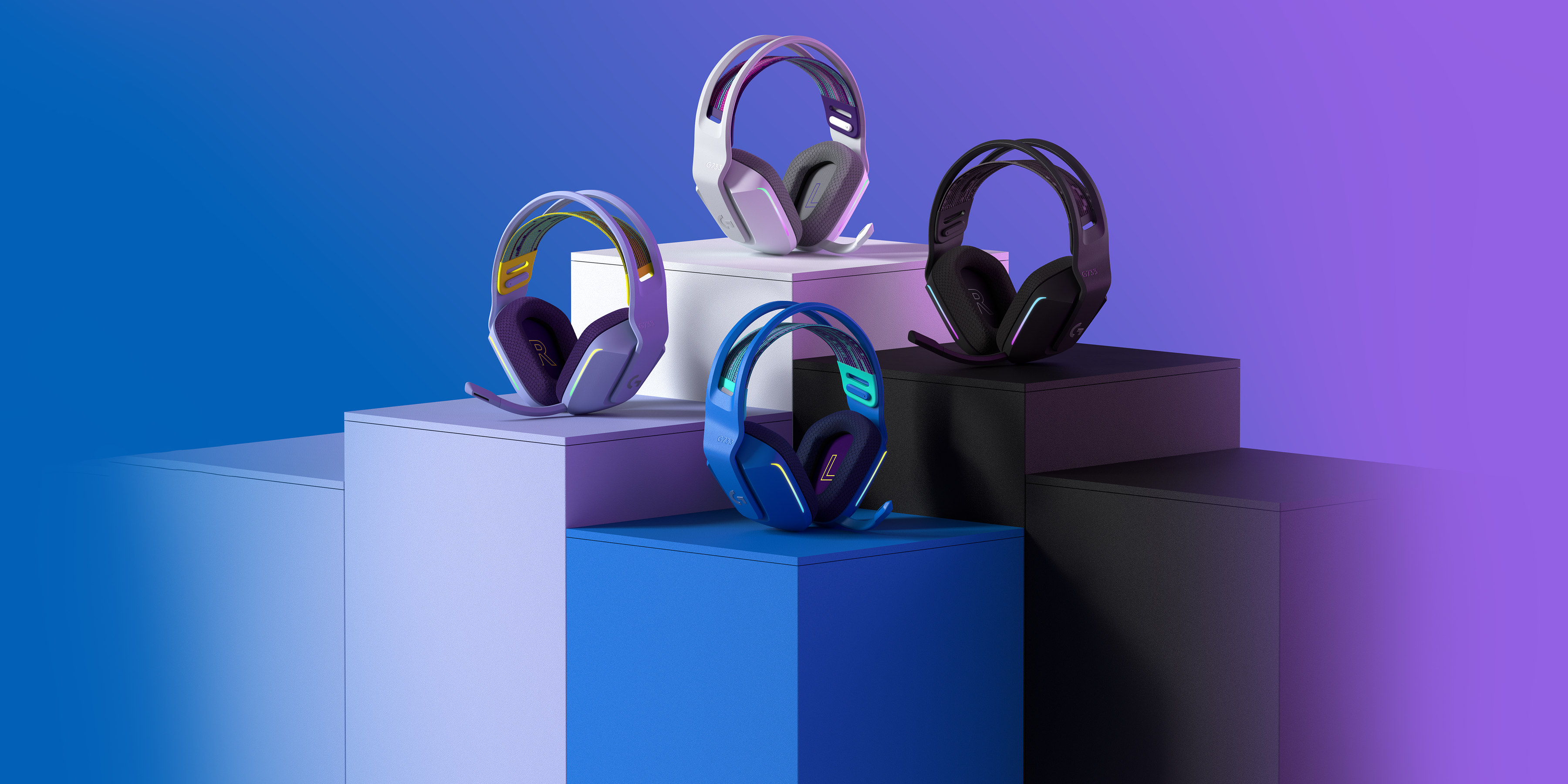 LOGITECH G G733 LIGHTSPEED Wireless RGB Gaming Headset Headset full size 2.4 GHz wireless lilac