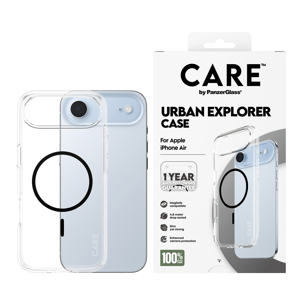CARE BY FLAGSHIP CASE TRANSPARE URBAN EXPLORER W. BLACK MAGSAFE