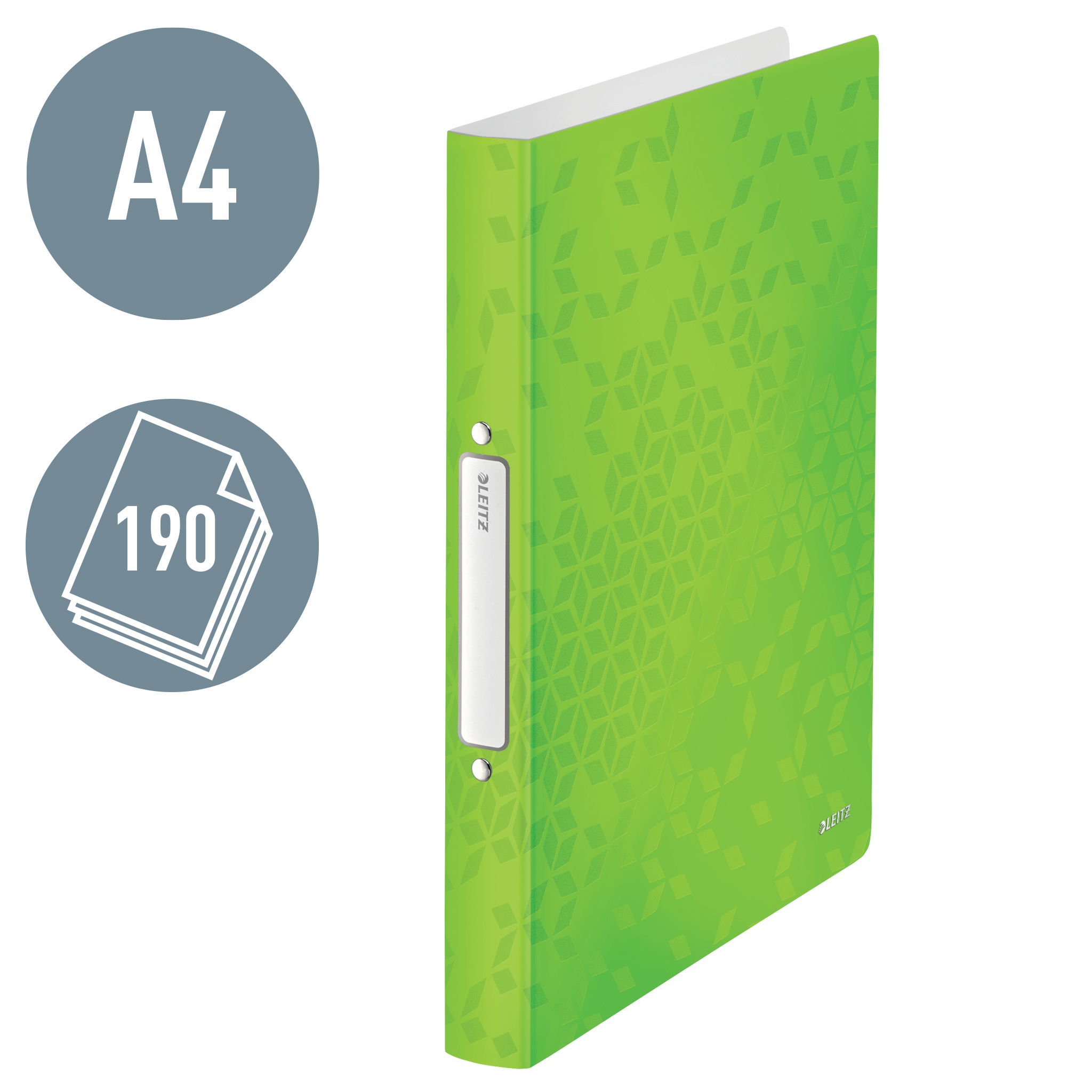 LEITZ WOW Ringbuch 2-Ringe grün 3,2 cm DIN A4, 1 St.