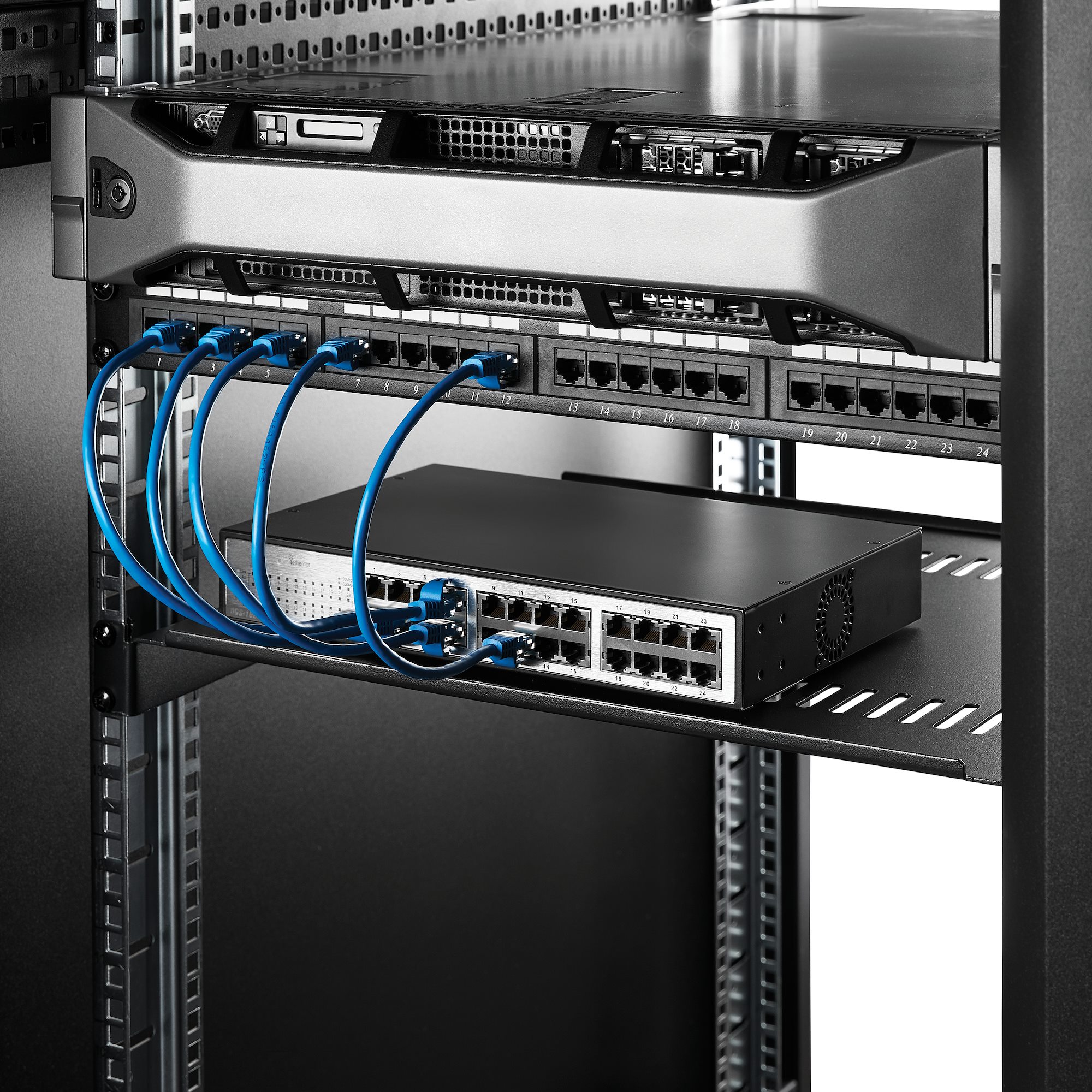 SERVER RACK SHELF VENTED 1U STE 482.6X44.5X406.4MM