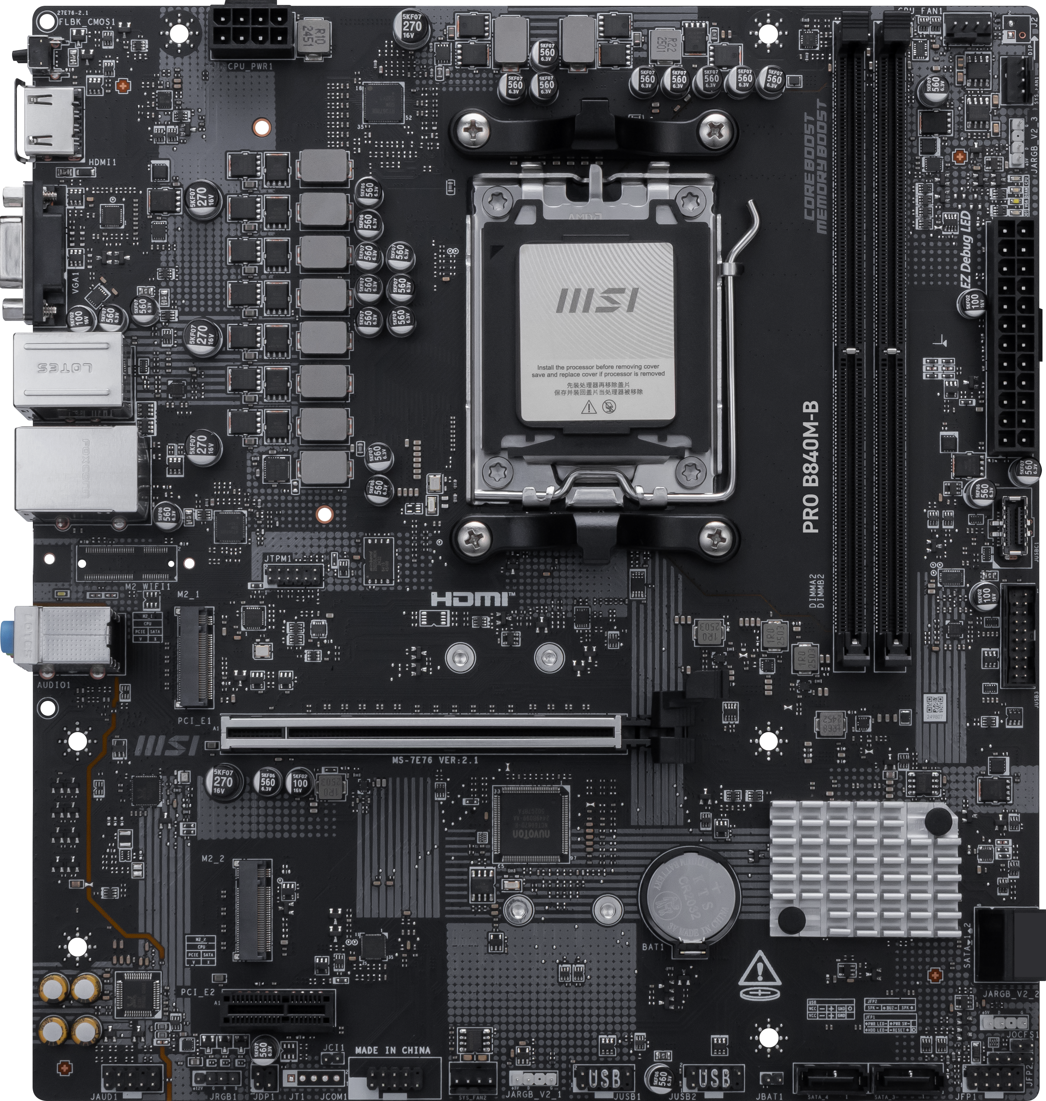 MSI PRO B840M-B AM5 mATX MB