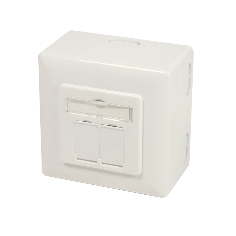 Logilink CAT 6A Auf und Unterputzdose vollgeschirmt RAL 901