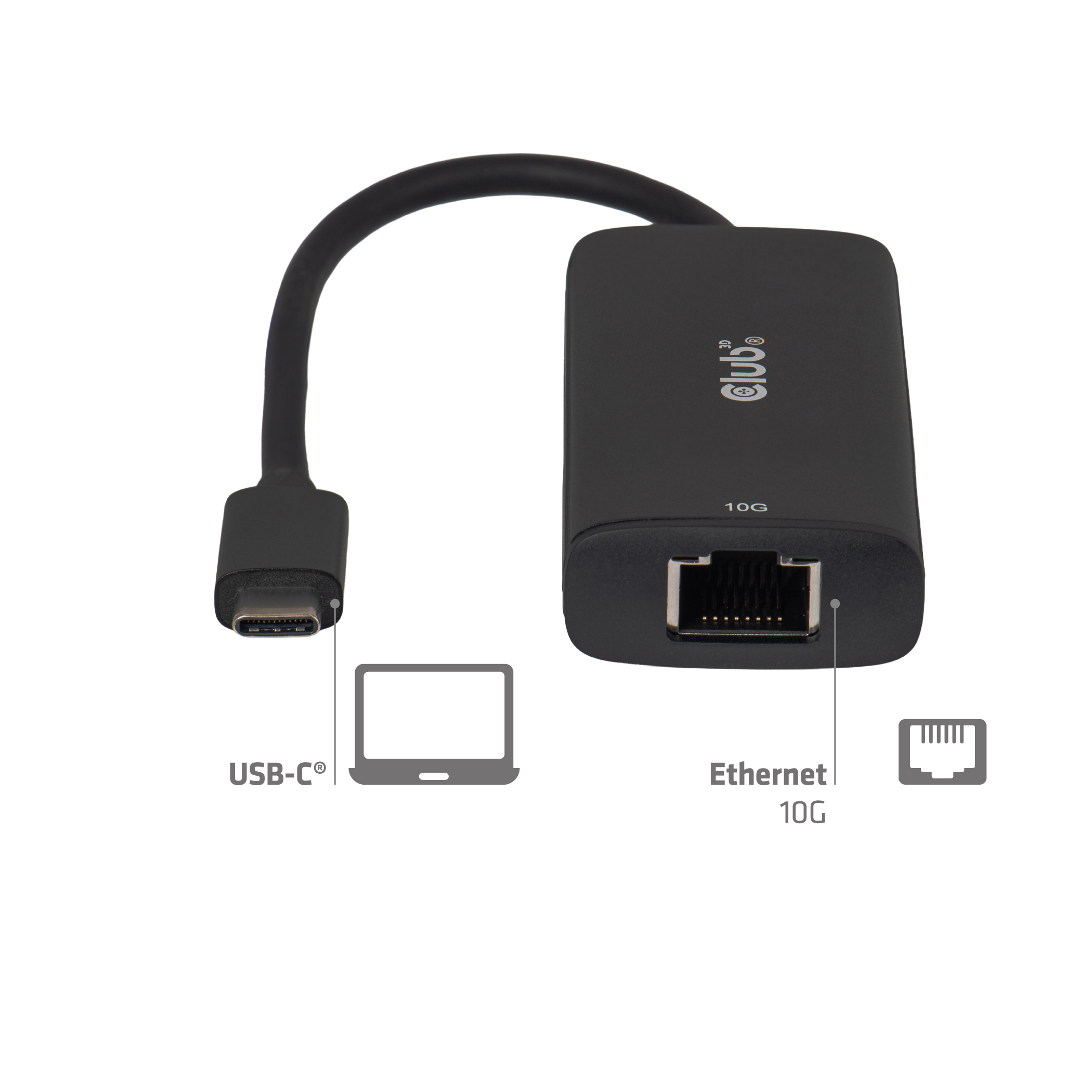 Club3D Adapter USB-C > RJ45 10Gbps St/Bu retail