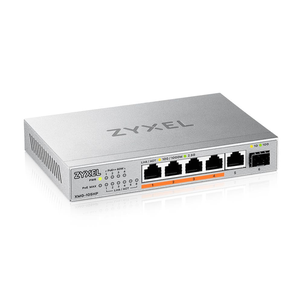Zyxel Switch XMG-105 5 Port 10/2,5G MultiGig PoE++ unmanaged
