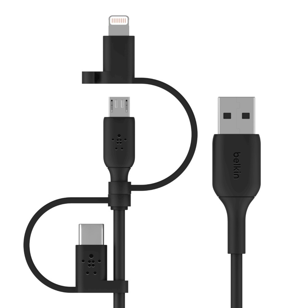 BOOST CHARGE UNIV CHARG CABLE LIGHT/MICRO-USB/USB-C TO-A 1M BL