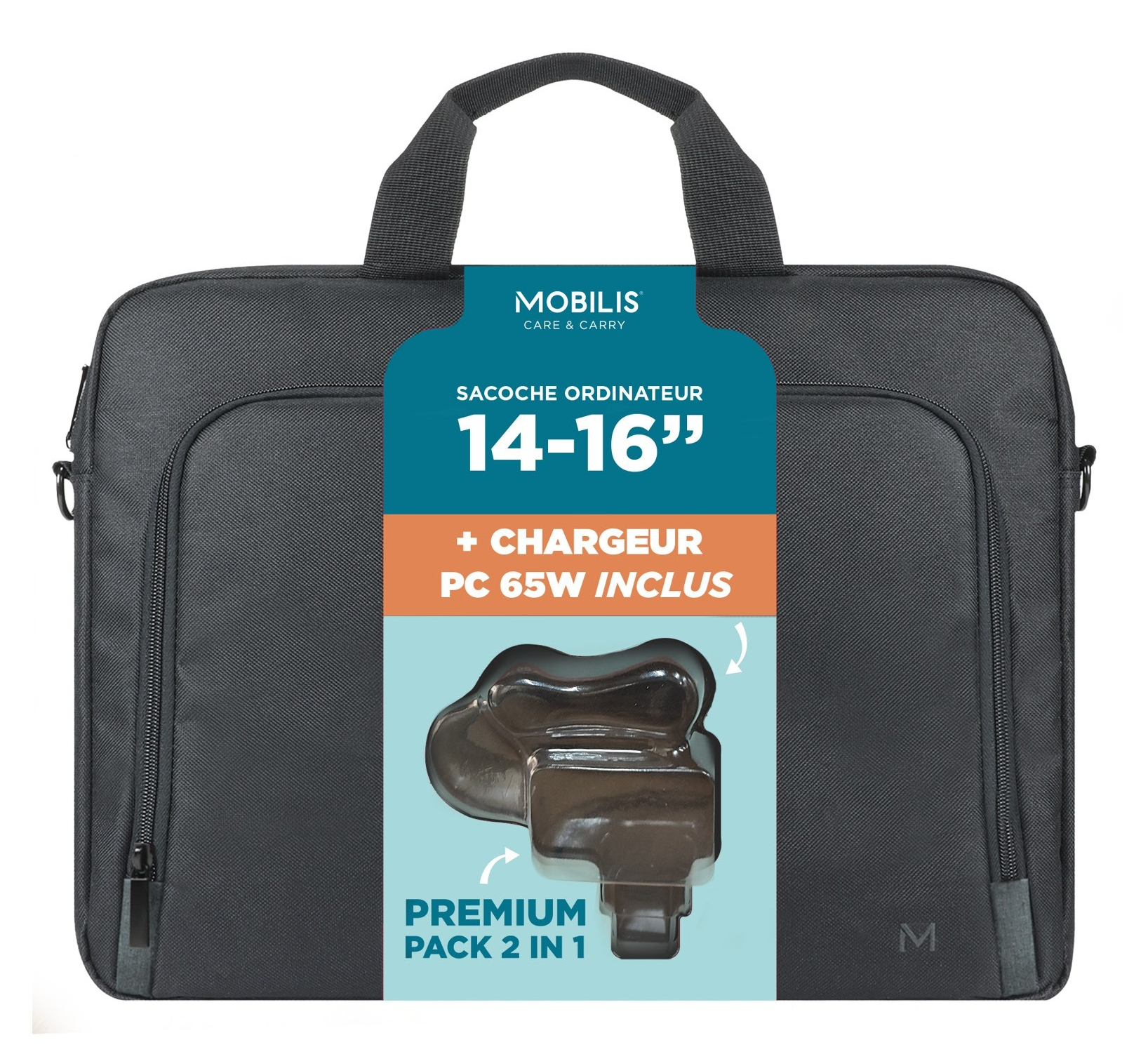 Mobilis TheOne Briefcase Toploading 14-16+65W LaptopCharger