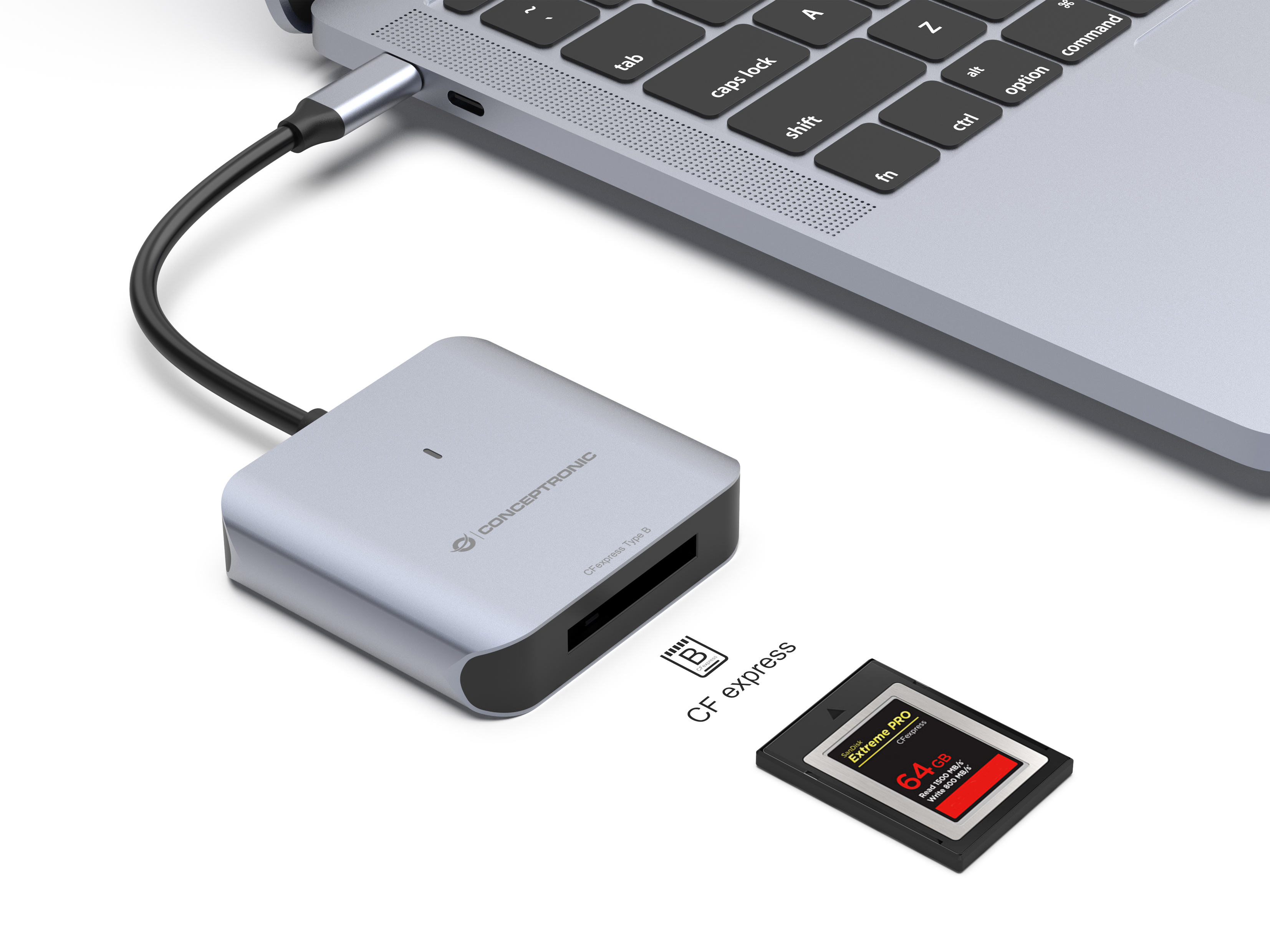 CONCEPTRONIC Kartenleser USB-C3.2->CFEXPRESS2.0 TypB schwarz