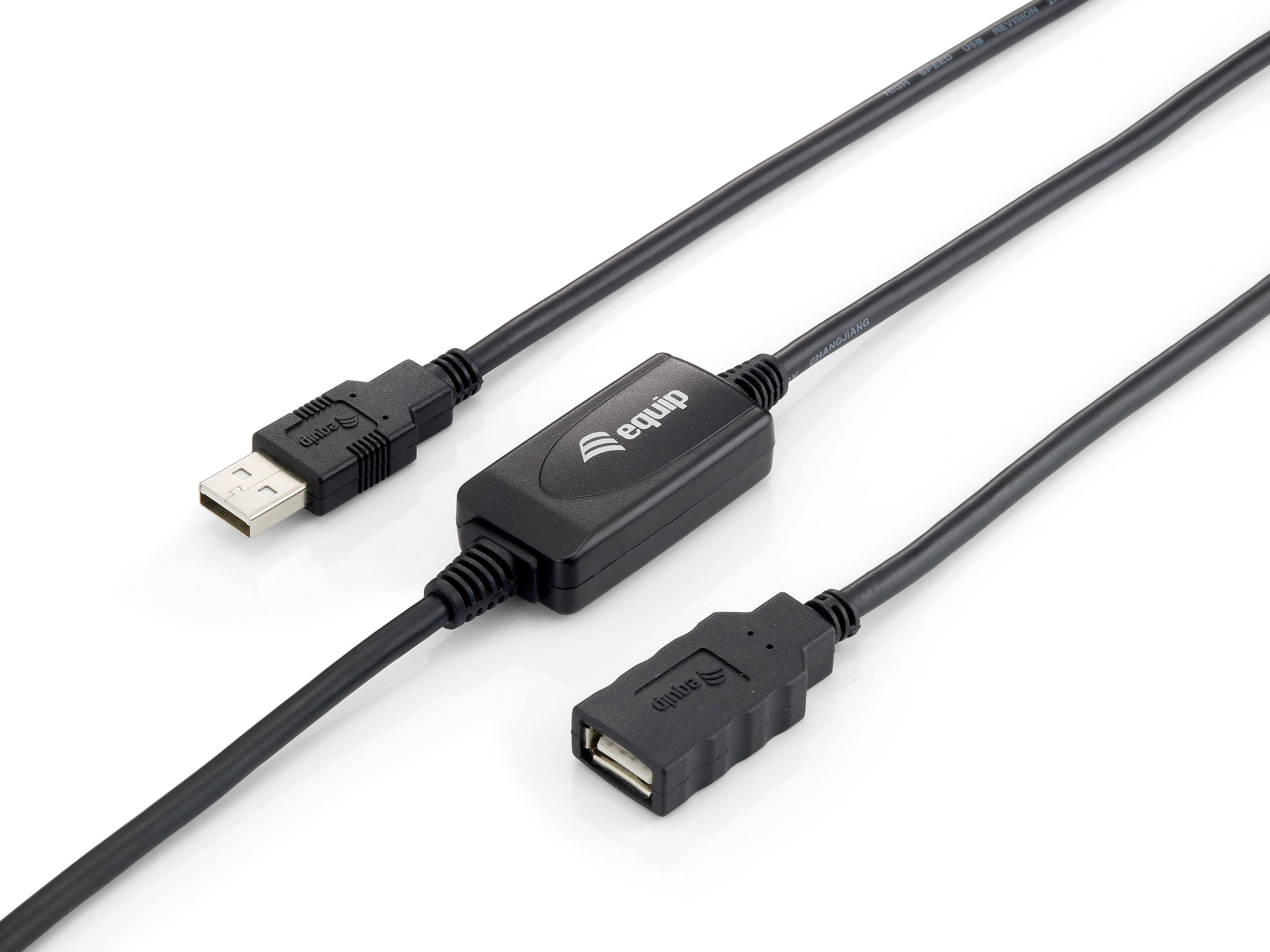 Equip Kabel USB-A2.0->A Akt. Erweiter. St/Bu 10.00m schwarz