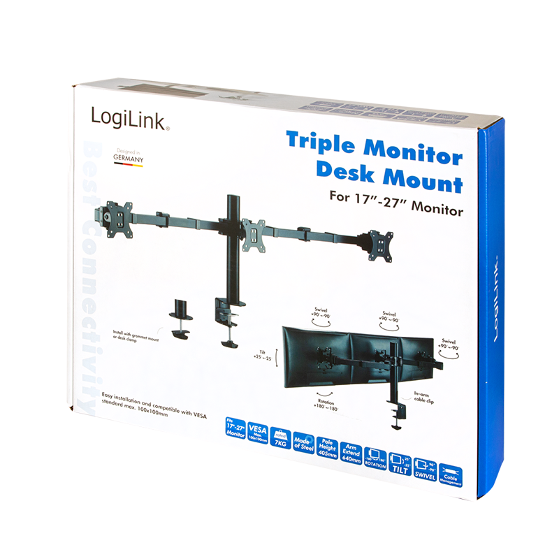 LogiLink Monitorhalterung 3-fach 17-27''