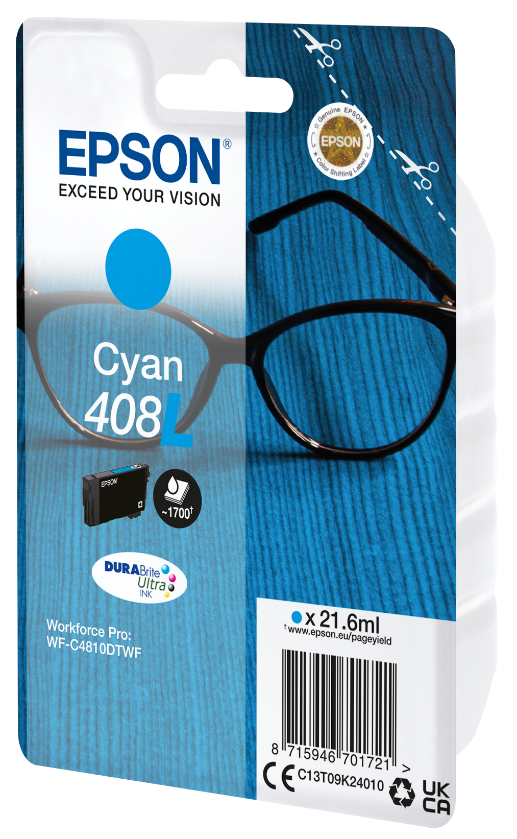 EPSON 408L/T09K2 (Brille) cyan Druckerpatrone