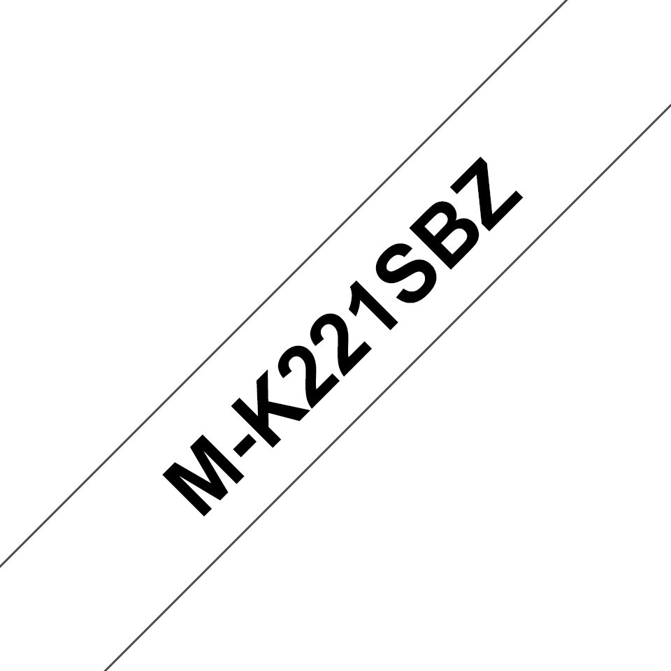 MK-221SBZ PLASTIC LABELLINGTAPE 9MM 4M BLACK ON WHITE NON-LAMIN