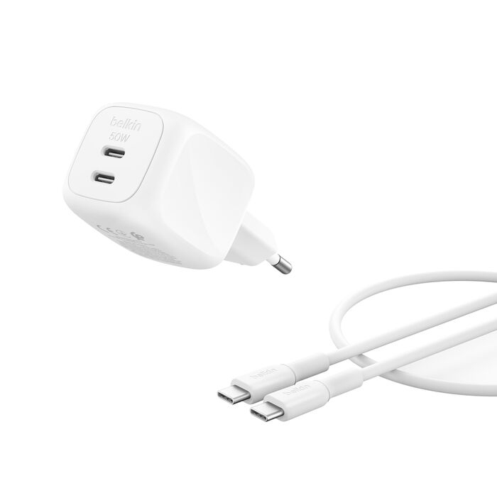 BOOSTCHARGE 50W DUAL USB-C LADE POWER DELIVERY UND PPS INKL. 1M