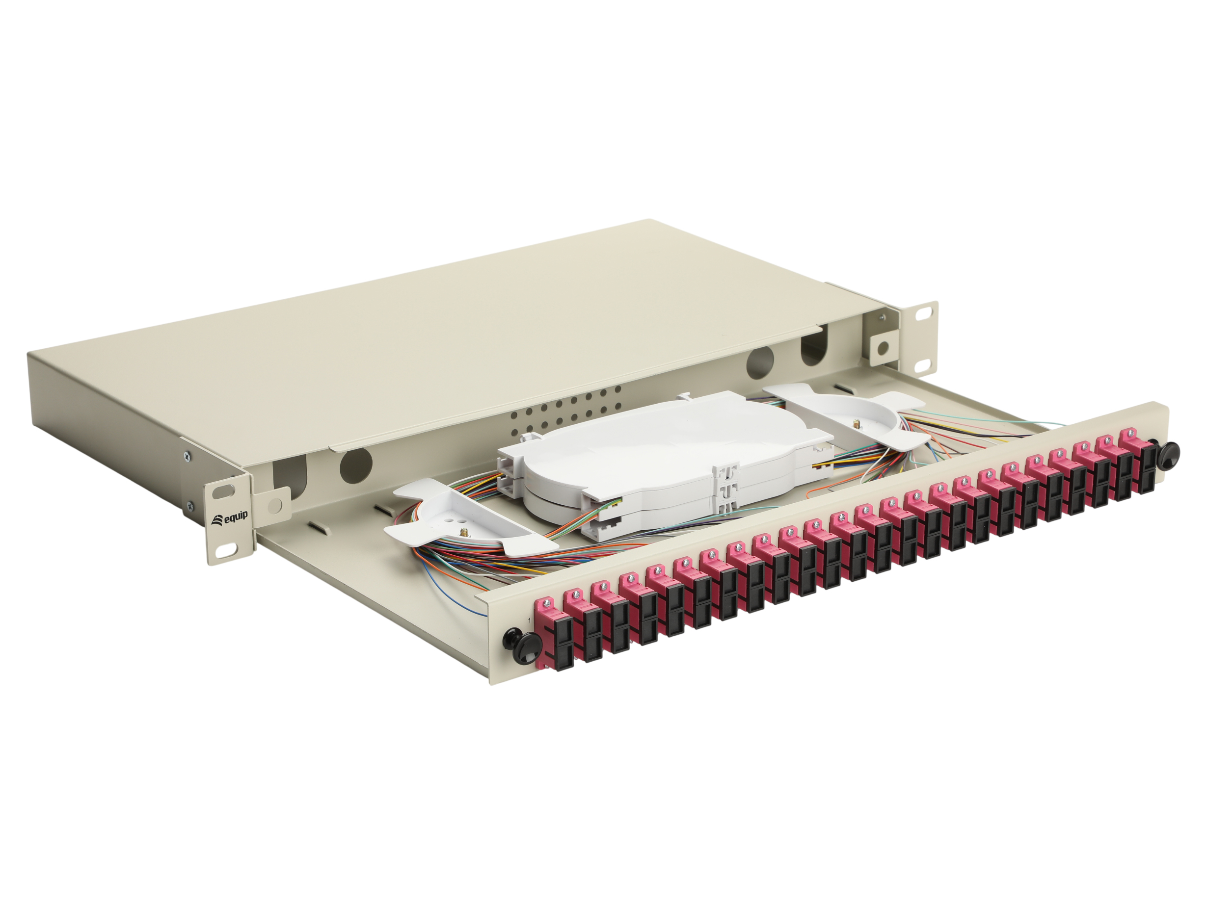 Equip LWL-Spleißkasten 24-Port SC-Duplex OM4 1U komplett gr