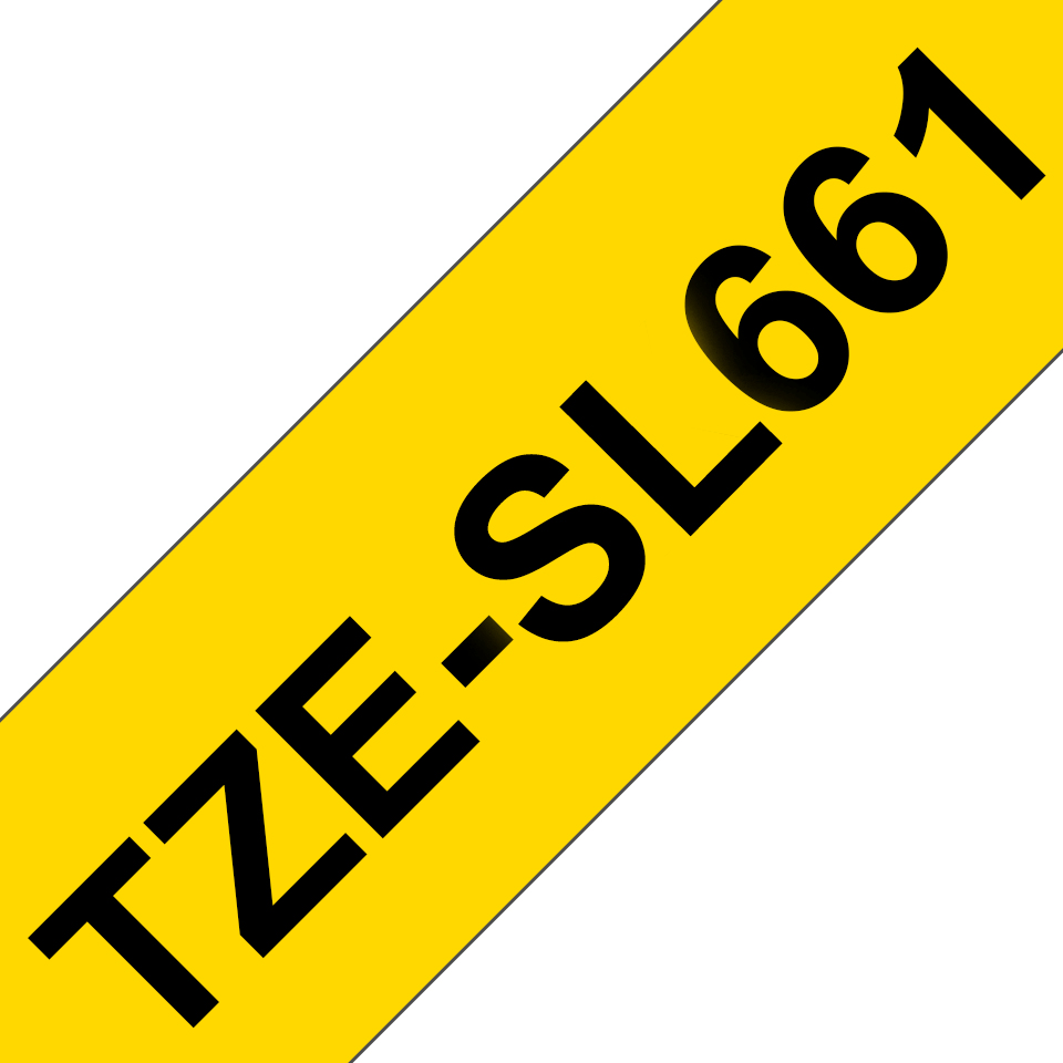 TZE-SL661 SELF LAMINATING TAPE 36MM 8M YELLOW/BLACK