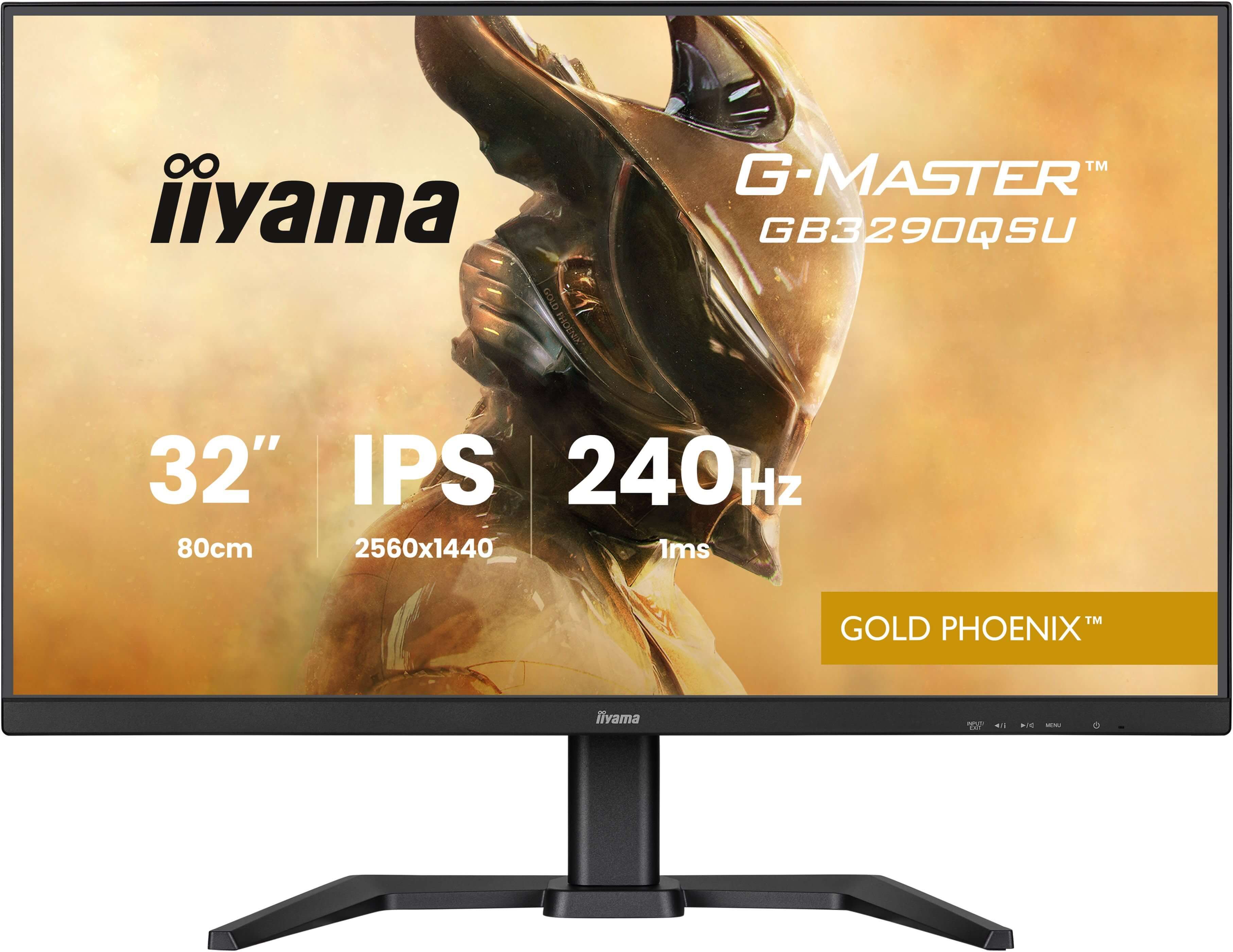 IIYAMA GB3290QSU-B1 G-Master Gold Phoenix 81,28cm 32Zoll Fast IPS QHD 240Hz 400cd/m2 1ms 2xHDMI DP Speakers 2xUSB 3.2 2xUSB Type C