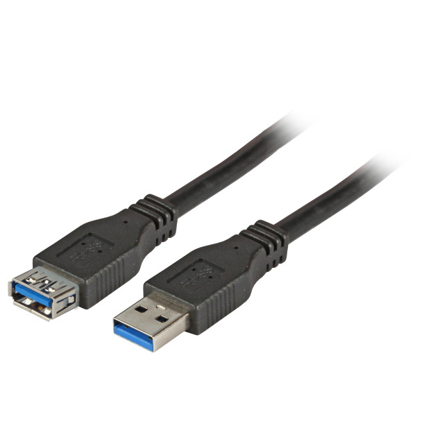 EFB USB3.0 Verlängerungskabel A-A,St-Bu,3m,schwarz,Premium