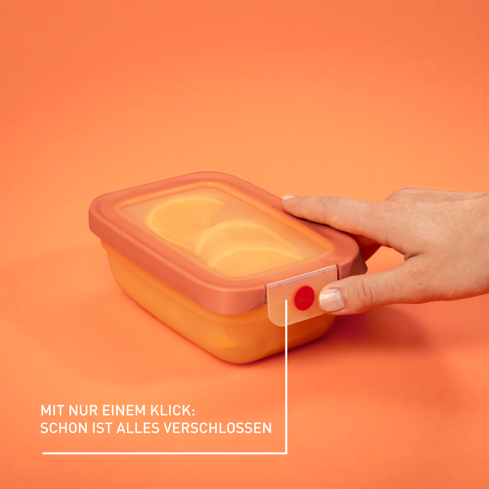 emsa Frischhaltedose ONECLICK 6,1 cm hoch orange 0,5 l, 1 St.