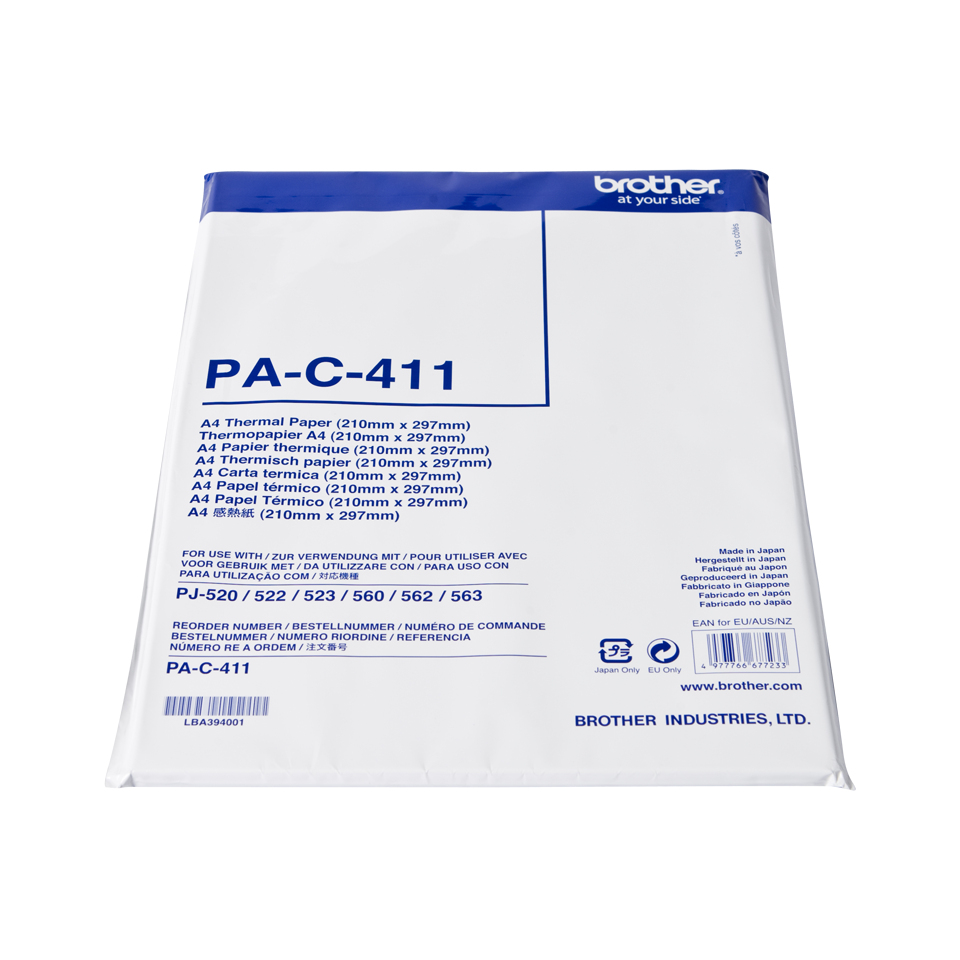 brother PAC411 weiß Thermopapier, 100 Blatt