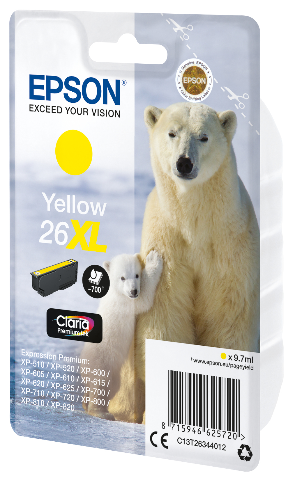 EPSON 26XL / T2634XL (Eisbär) gelb Druckerpatrone