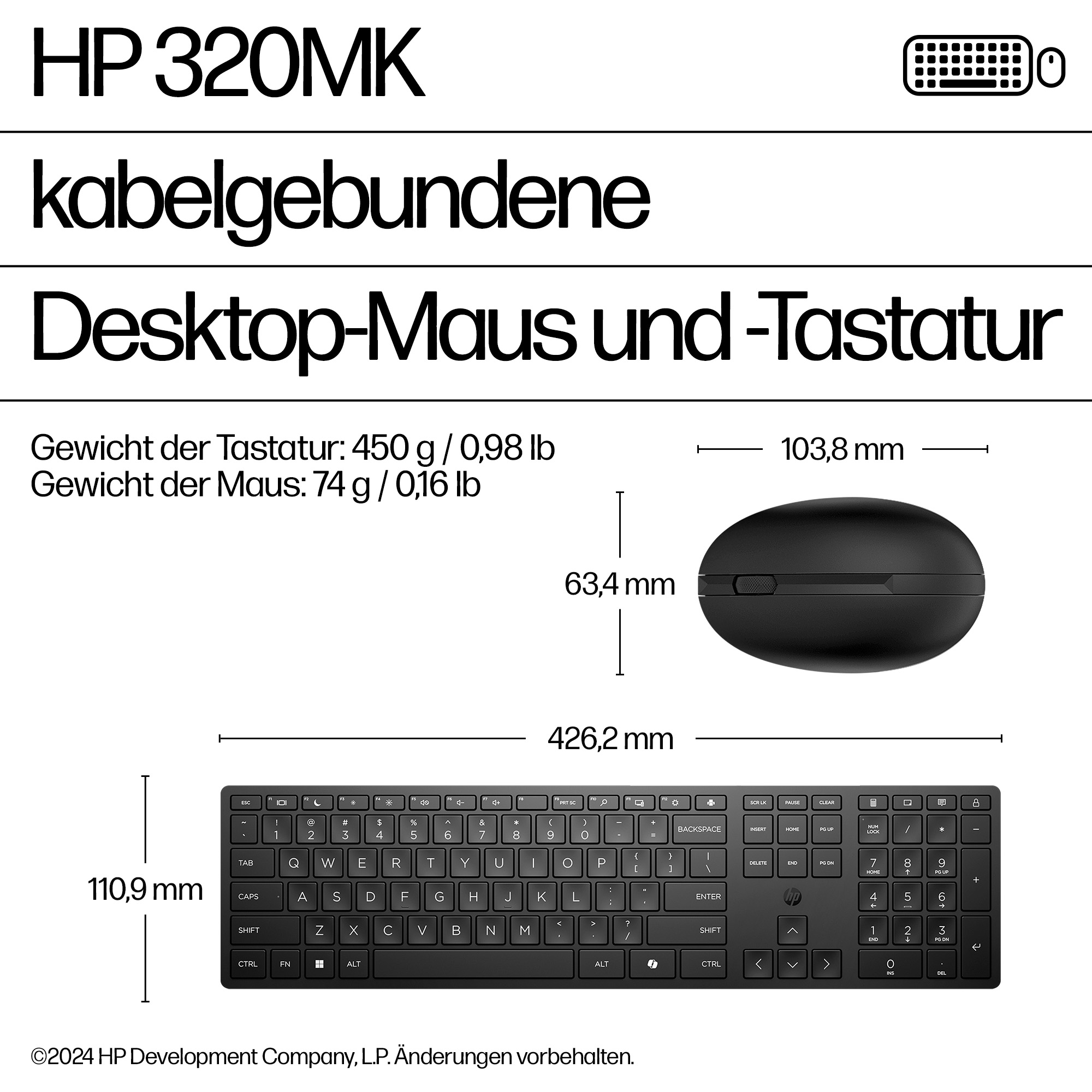 HP Wired 320MK Mouse and Keyboard SmartBuy (DE)