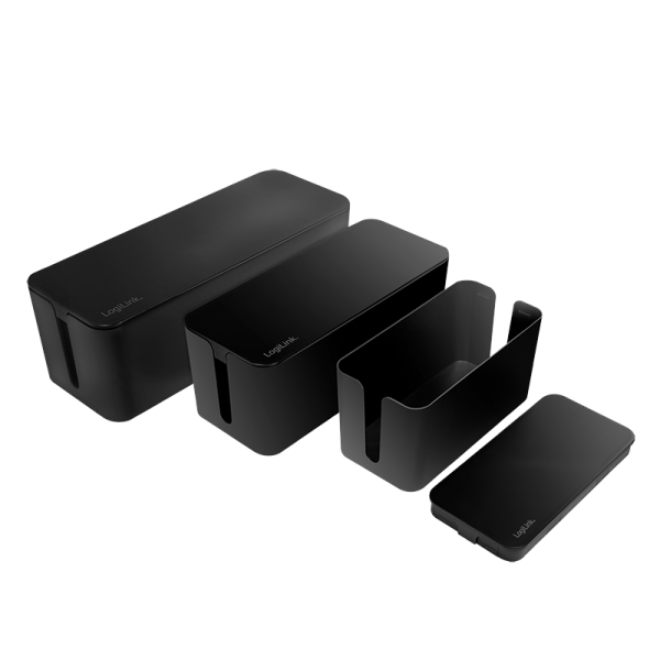 Logilink Kabelbox-Set, 3 Größen, schwarz