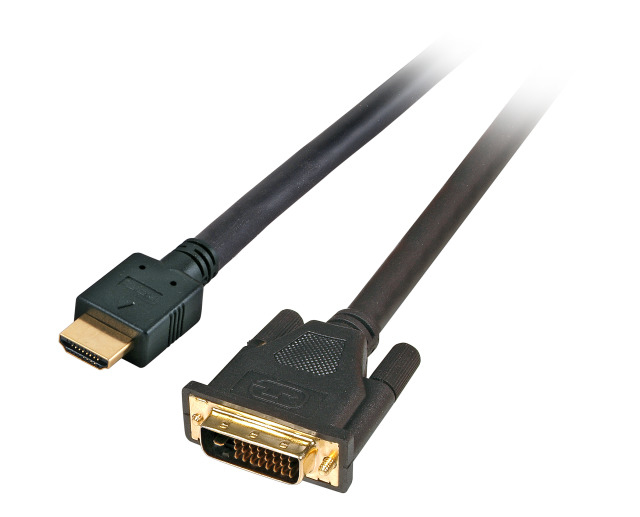 EFB HDMI/DVI HighSpeed Anschlusskabel mit Ethernet Stecker Typ A auf DVI-D 24+1 Stecker Schwarz 3m