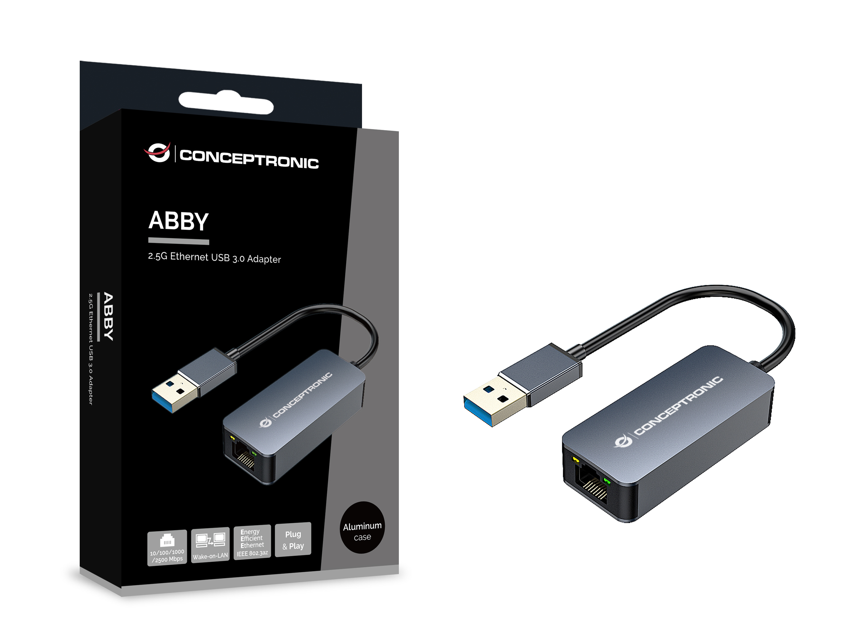 CONCEPTRONIC Adapter USB-A3.0->2.5GbE WoL 5Gbs 0.14m sw