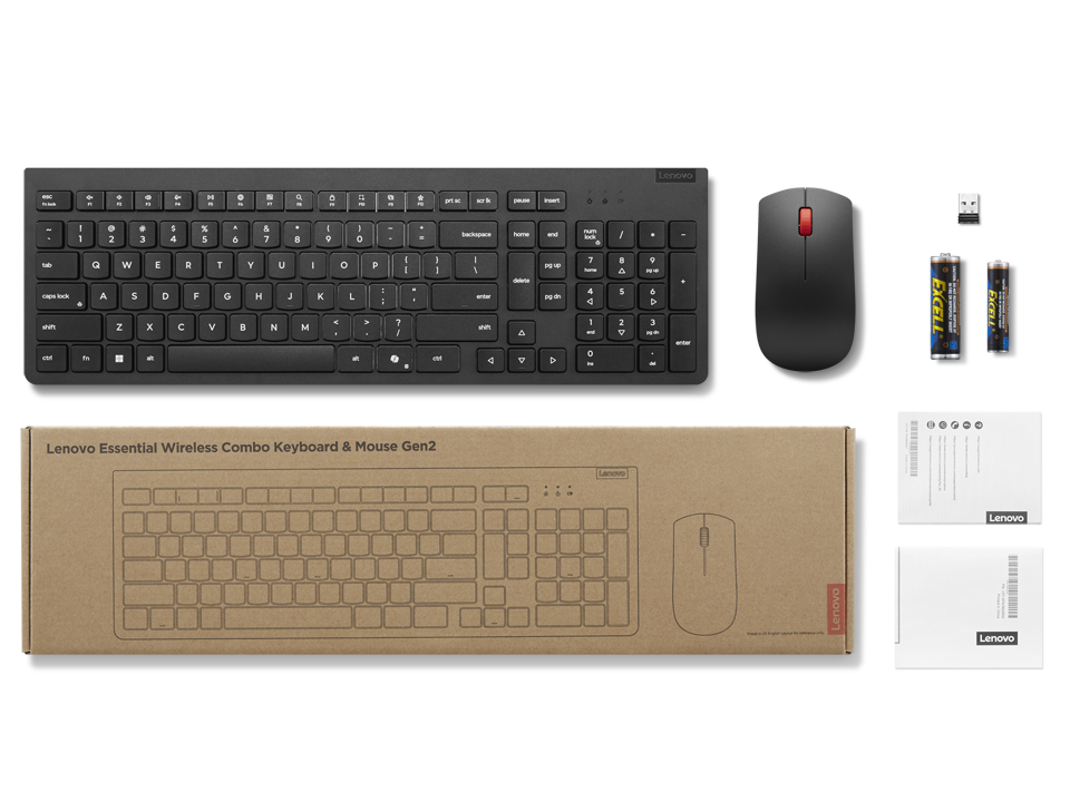 LENOVO Essential Wireless Combo Keyboard & Mouse Gen2 Black-German