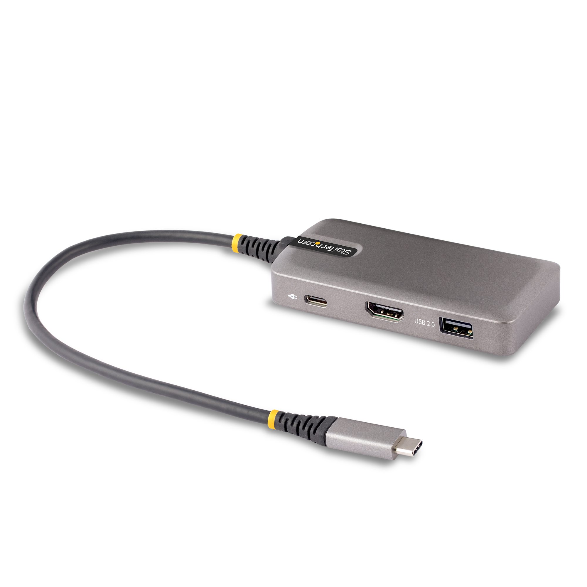 StarTech.com USB-C Multiport Adapter HDMI 3-Port USB Hub 100W Power Delivery Schwarz Silber