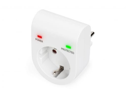 SURGE PROTECTION ADAPTER 1X CEE 7/7 LED WHITE