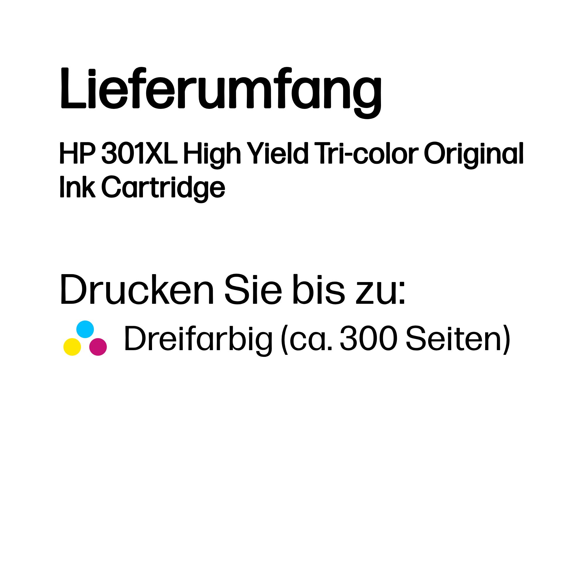 HP 301XL Dreifarbig Tintenpatrone 6ml