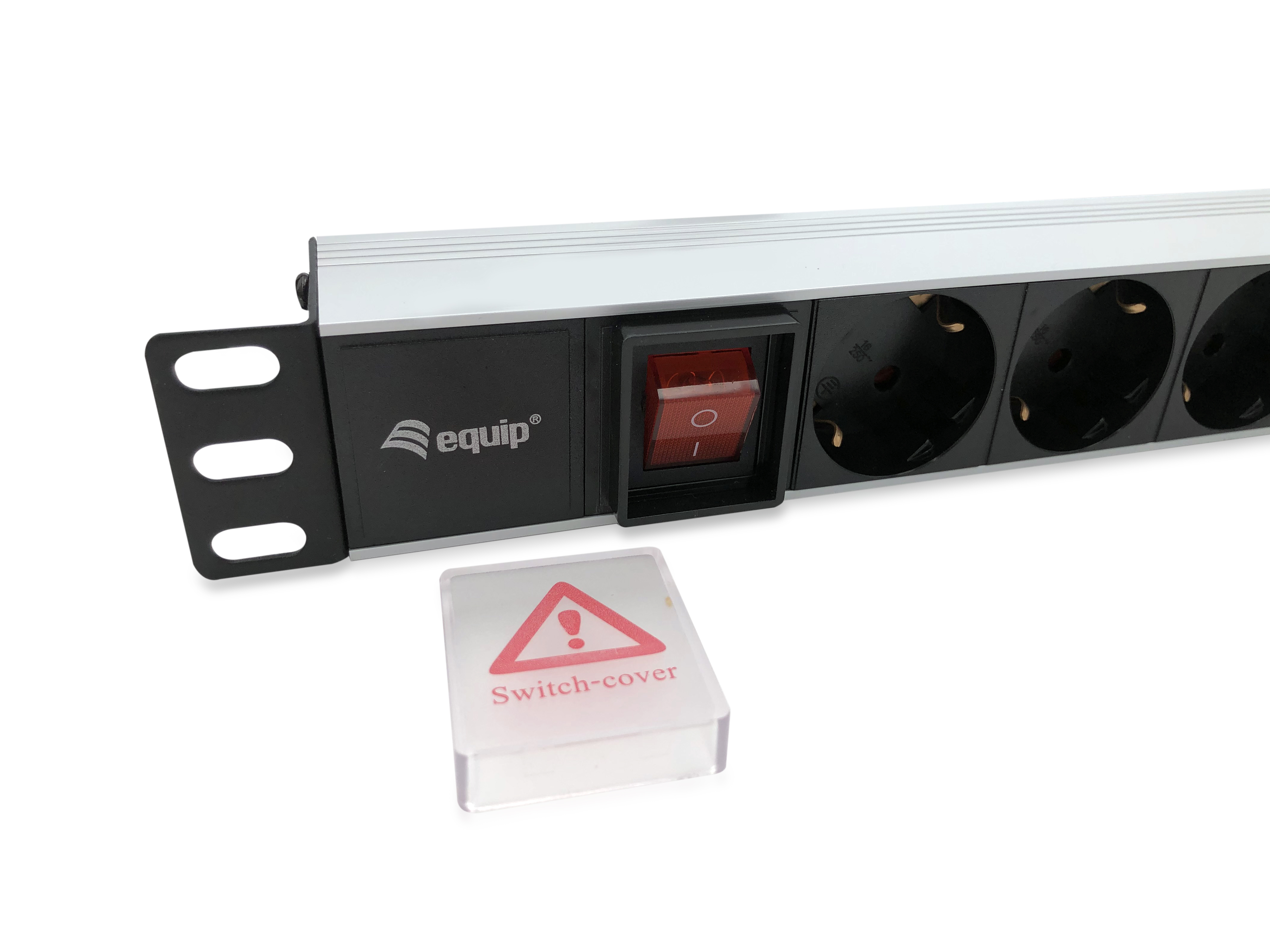 Equip 19 Steckdosenleiste 8xSchuko+Switch->St.90° si. Alu.