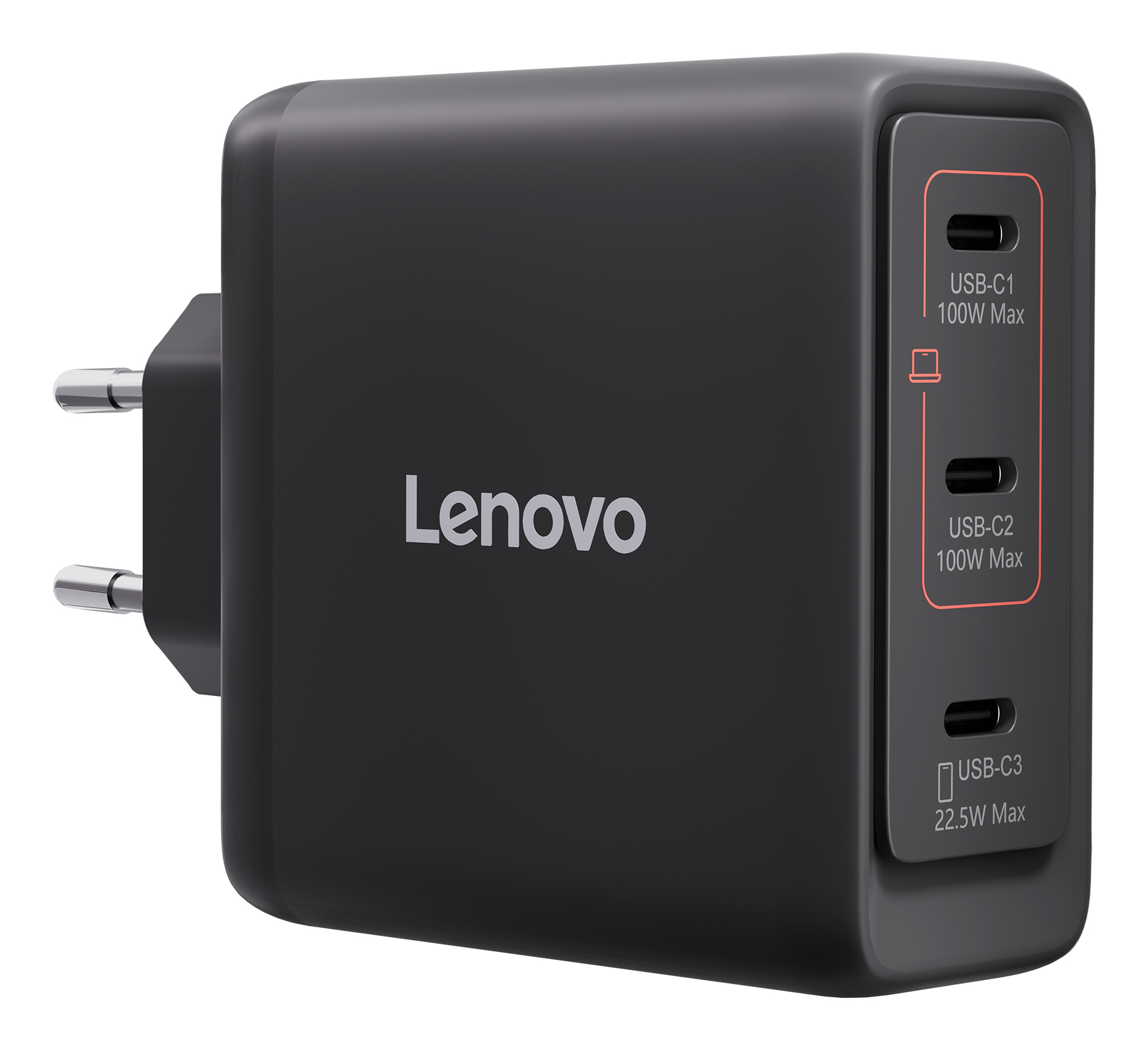LENOVO MULTI-PORT USB-C 100W GAN CHARGER BLACK -EU