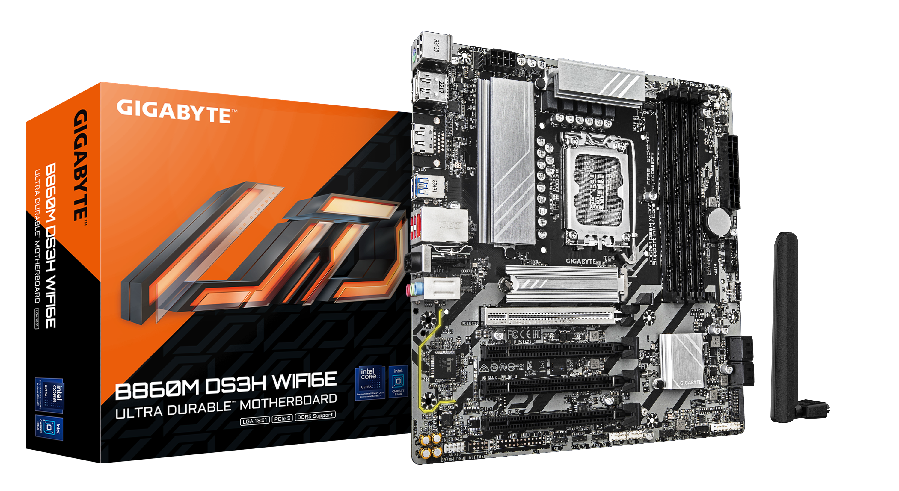 GIGABYTE B860M DS3H WIFI6E LGA1851 4xDDR5 mATX HDMI 2xDP USB WIFI MB
