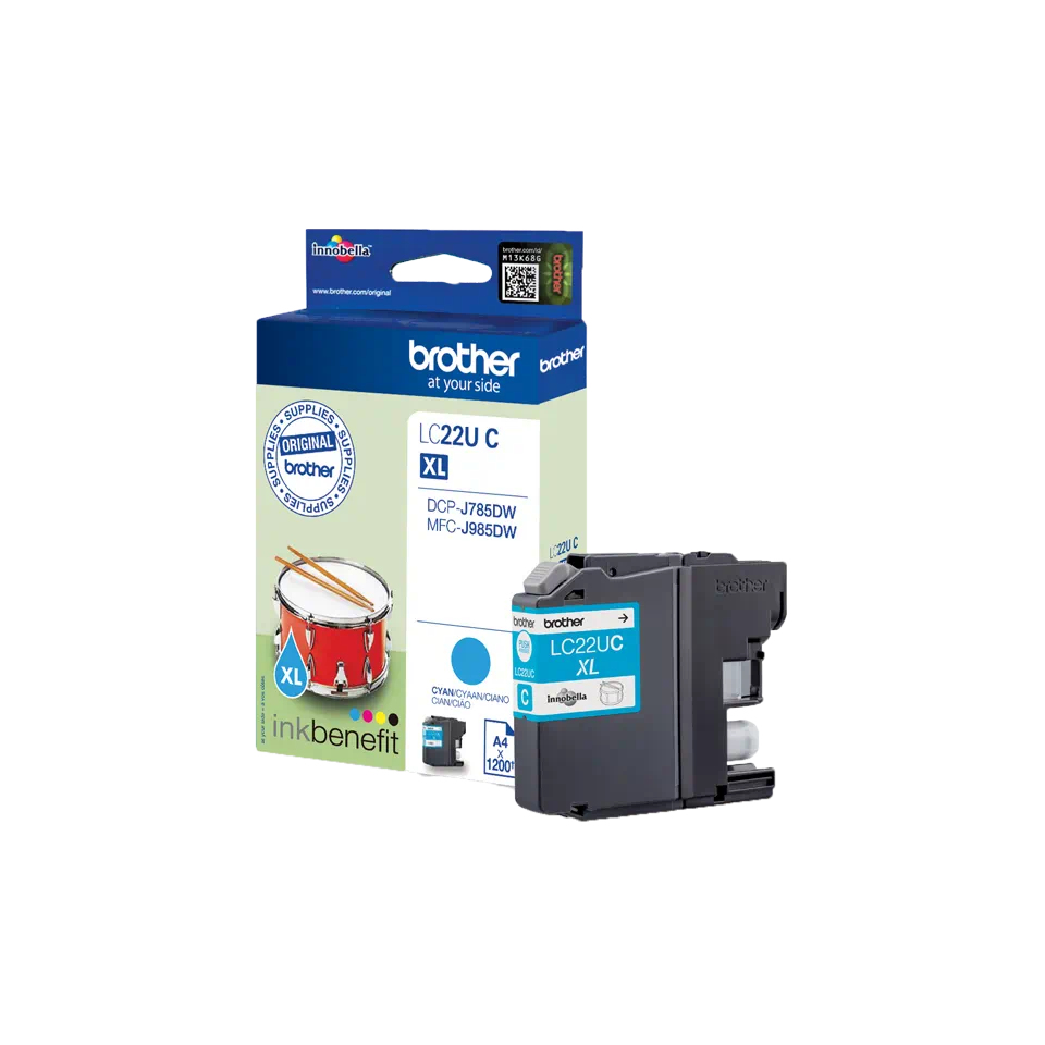 LC-22UC INK CARTRIDGE CYAN F/MFC-J985DW 1200 PGS STD 24711