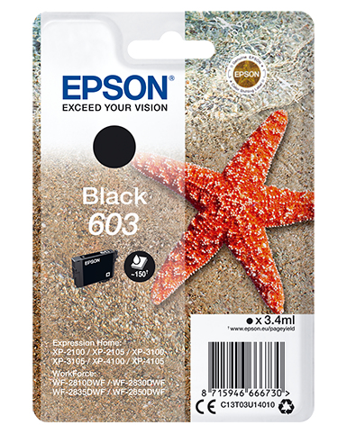 EPSON 4LB Singlepack Black 603 Ink w/s