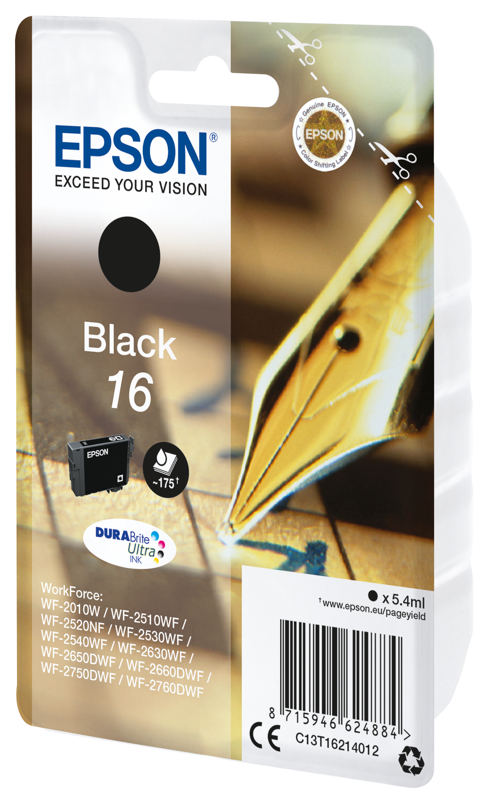 EPSON 16 / T1621 (Füller) schwarz Druckerpatrone