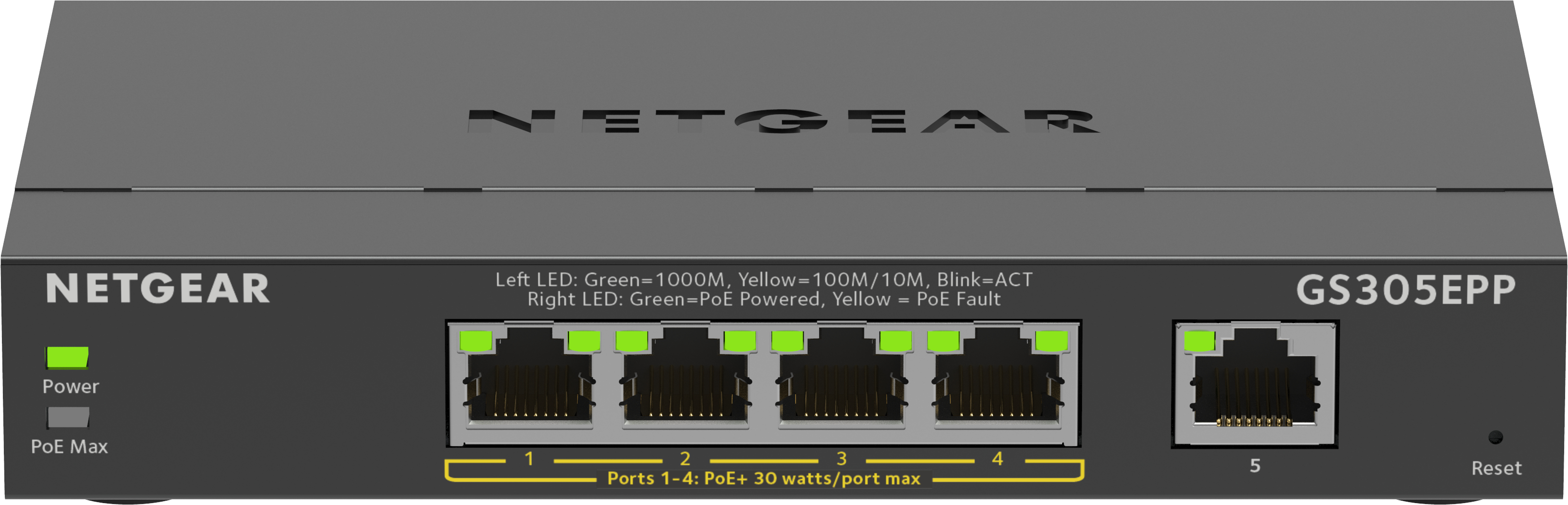 NETGEAR Plus Switch 5-port 10/100/1000 GS305EPP-100PES