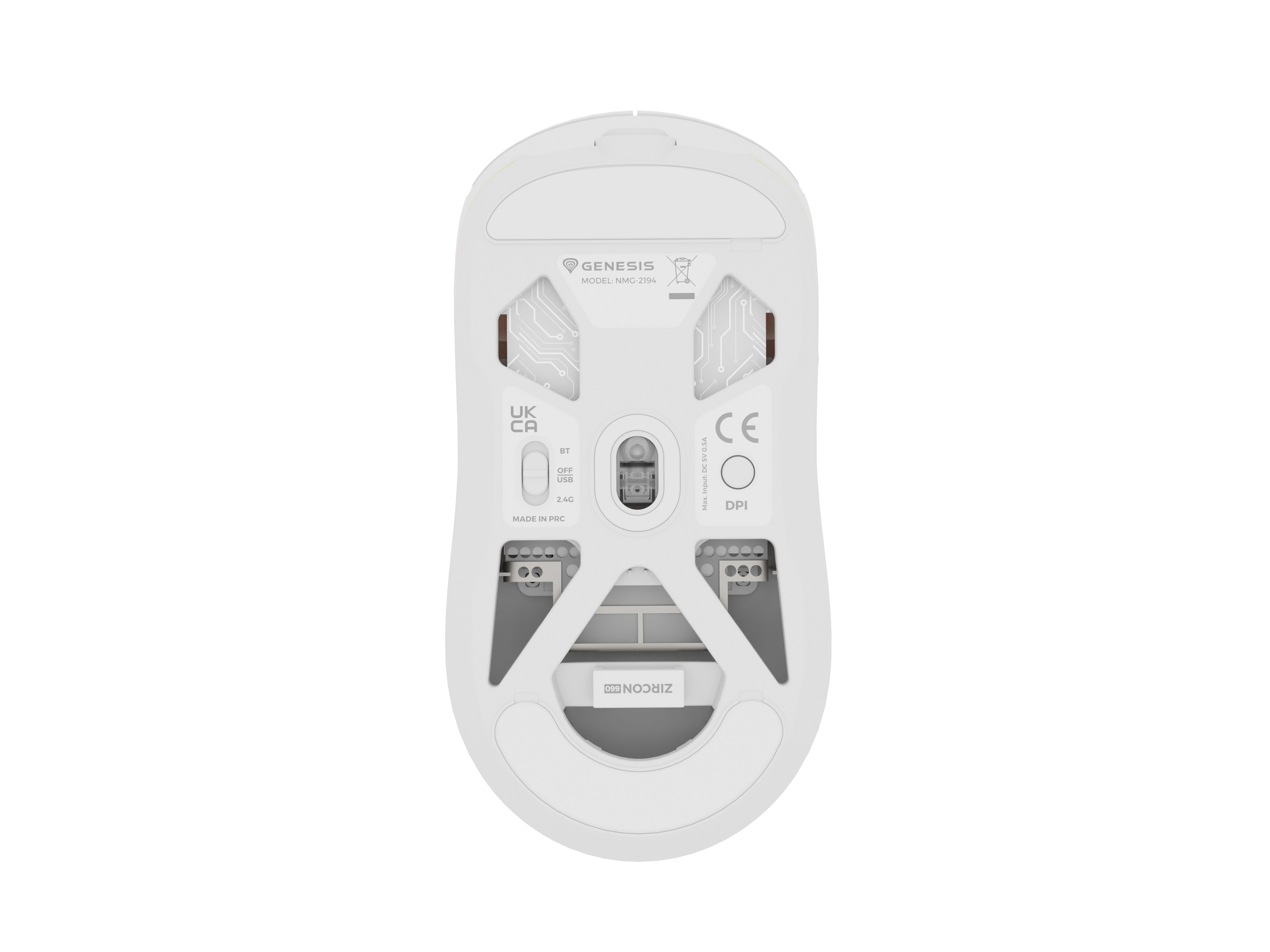 Genesis Gaming Maus ZIRCON 660 PRO kabellos weiß