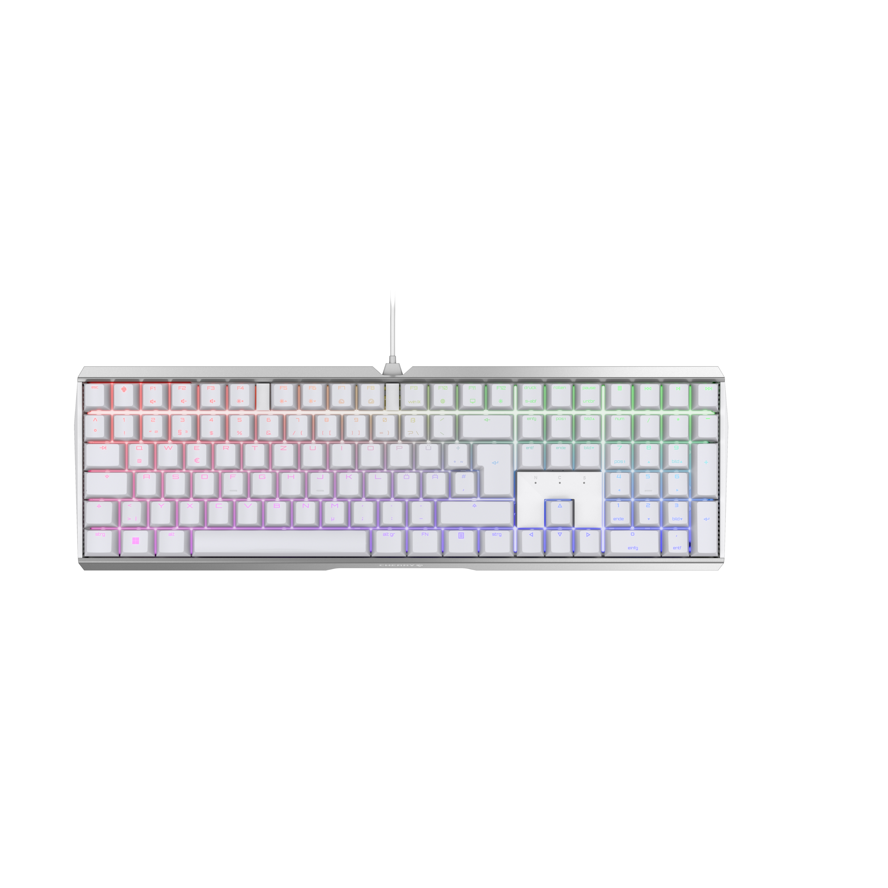 CHERRY XTRFY MX 3.0S Tastatur RGB Wired DE MX Rot weiß