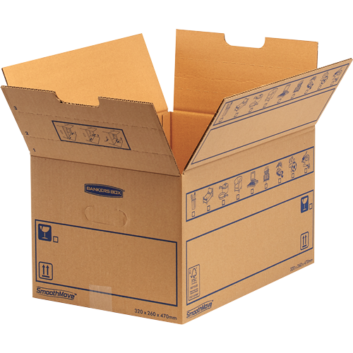 Bankers Box Umzugskartons SmoothMove Standard 47,5 x 32,5 x 27,0 cm, 10 St.